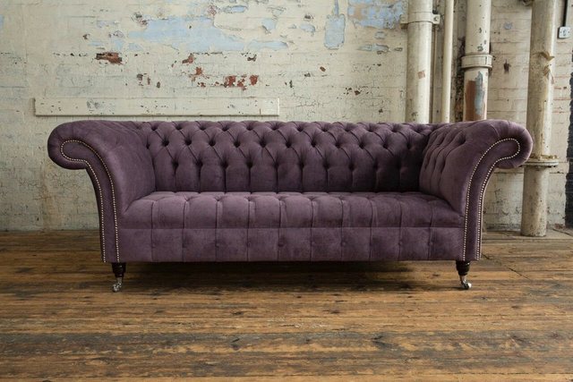 JVmoebel Chesterfield-Sofa Chesterfield England Sofa Polster Webstoff Micro günstig online kaufen