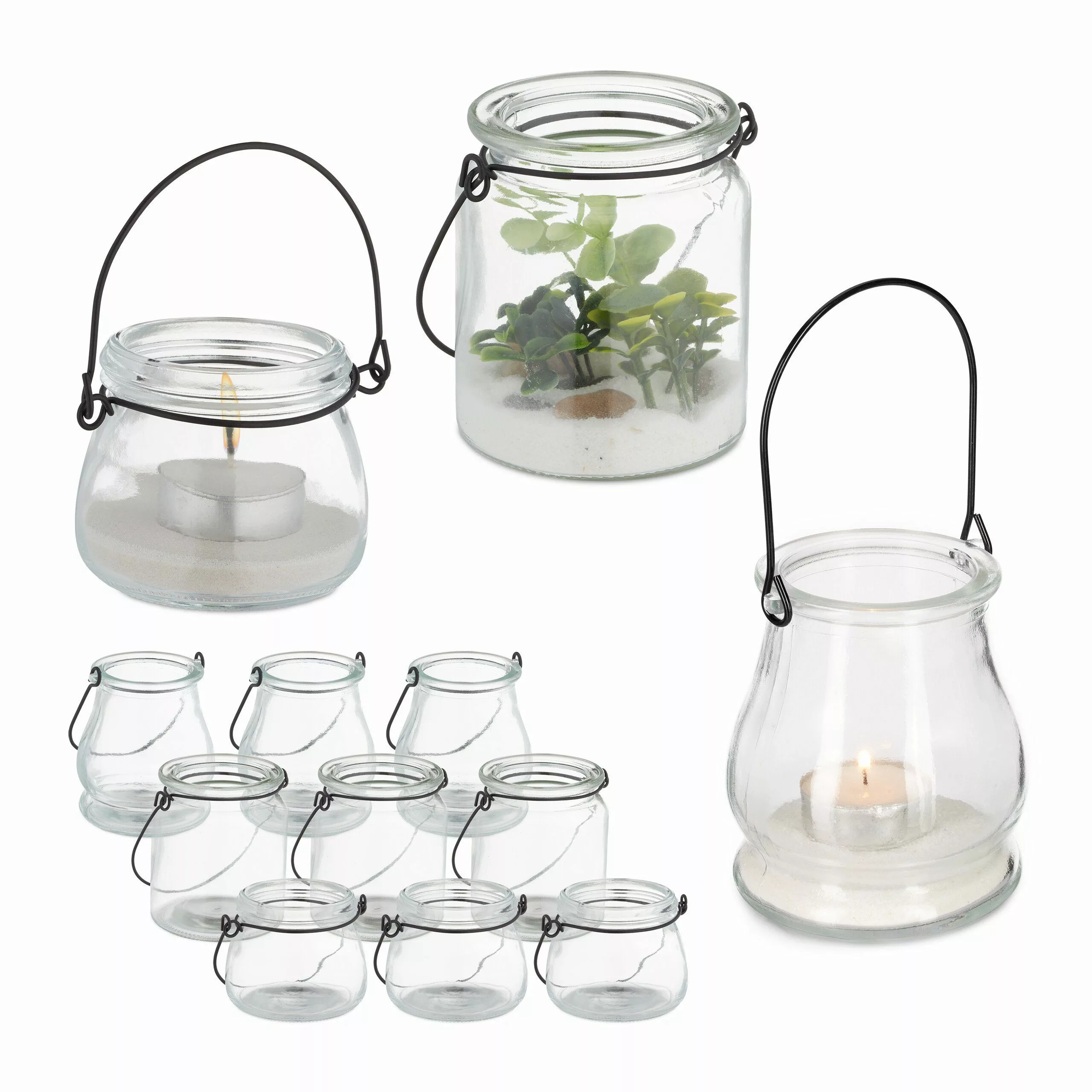 relaxdays Windlicht 12er Set Windlicht Glas günstig online kaufen