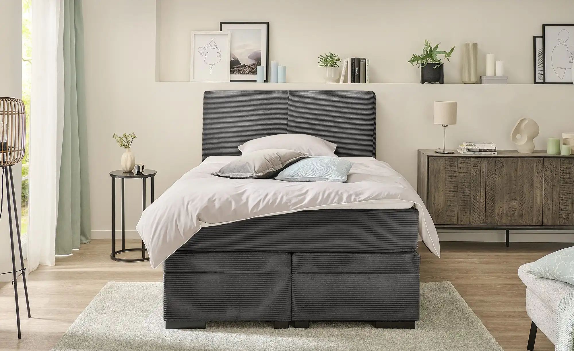 Boxi Boxspringbett mit Bettkasten Boxi Classic ¦ grau ¦ Maße (cm): B: 140 H günstig online kaufen