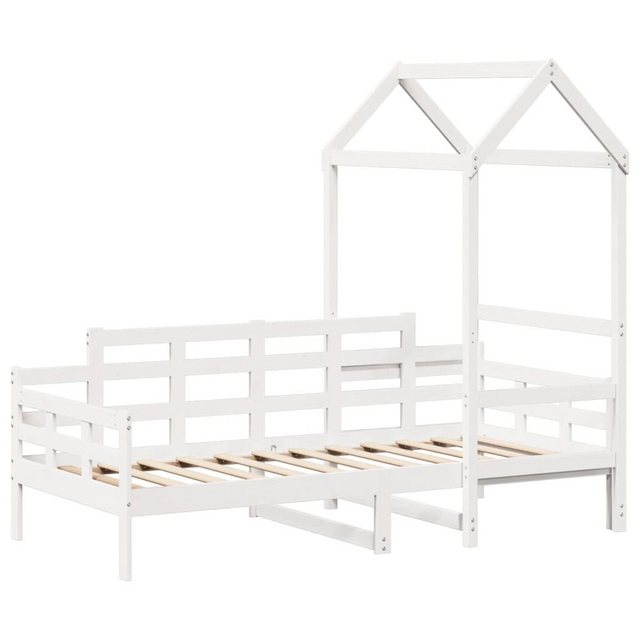 vidaXL Bett Tagesbett mit Dach Weiß 80x200 cm Massivholz Kiefer günstig online kaufen