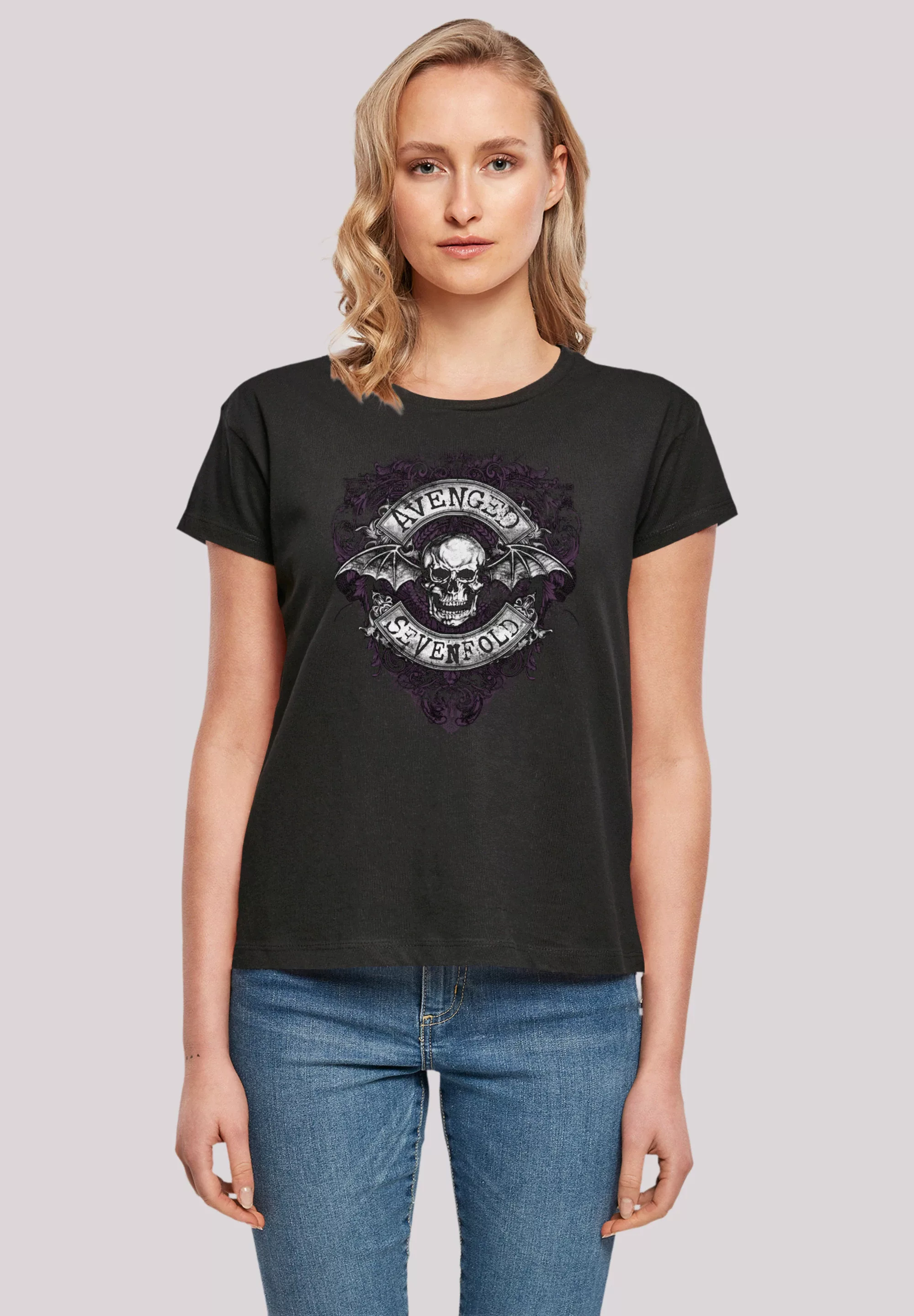 F4NT4STIC T-Shirt "Avenged Sevenfold Rock Metal Band Bat Flourish" günstig online kaufen