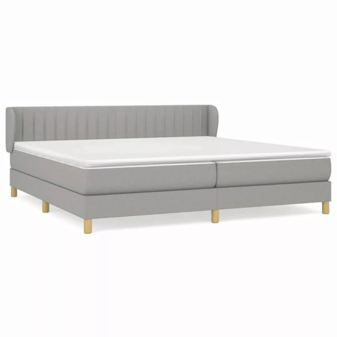 furnicato Bett Boxspringbett mit Matratze Hellgrau 200x200 cm Stoff günstig online kaufen