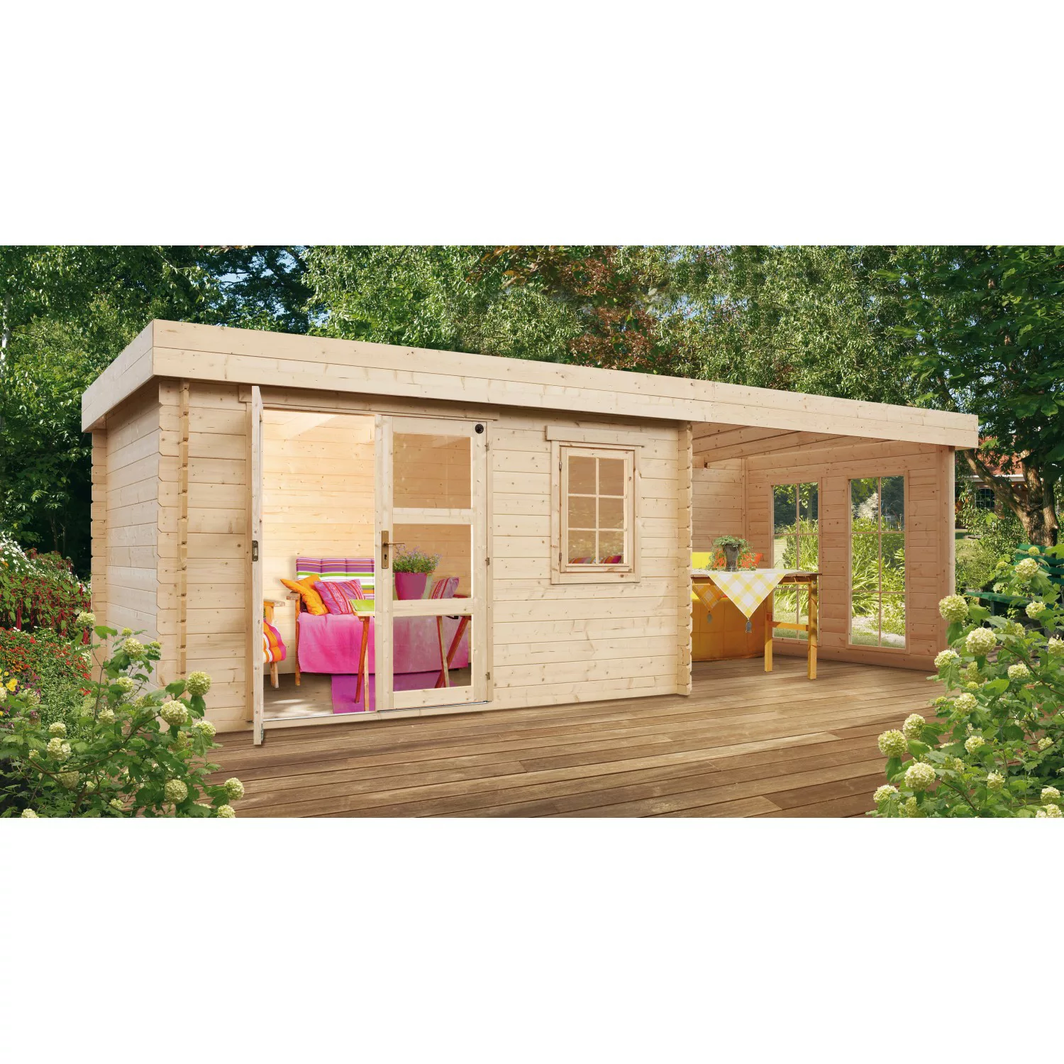 Kiehn-Holz Holz-Gartenhaus/Gerätehaus KH 28-025 Unberührt 580 cm x 250 cm günstig online kaufen