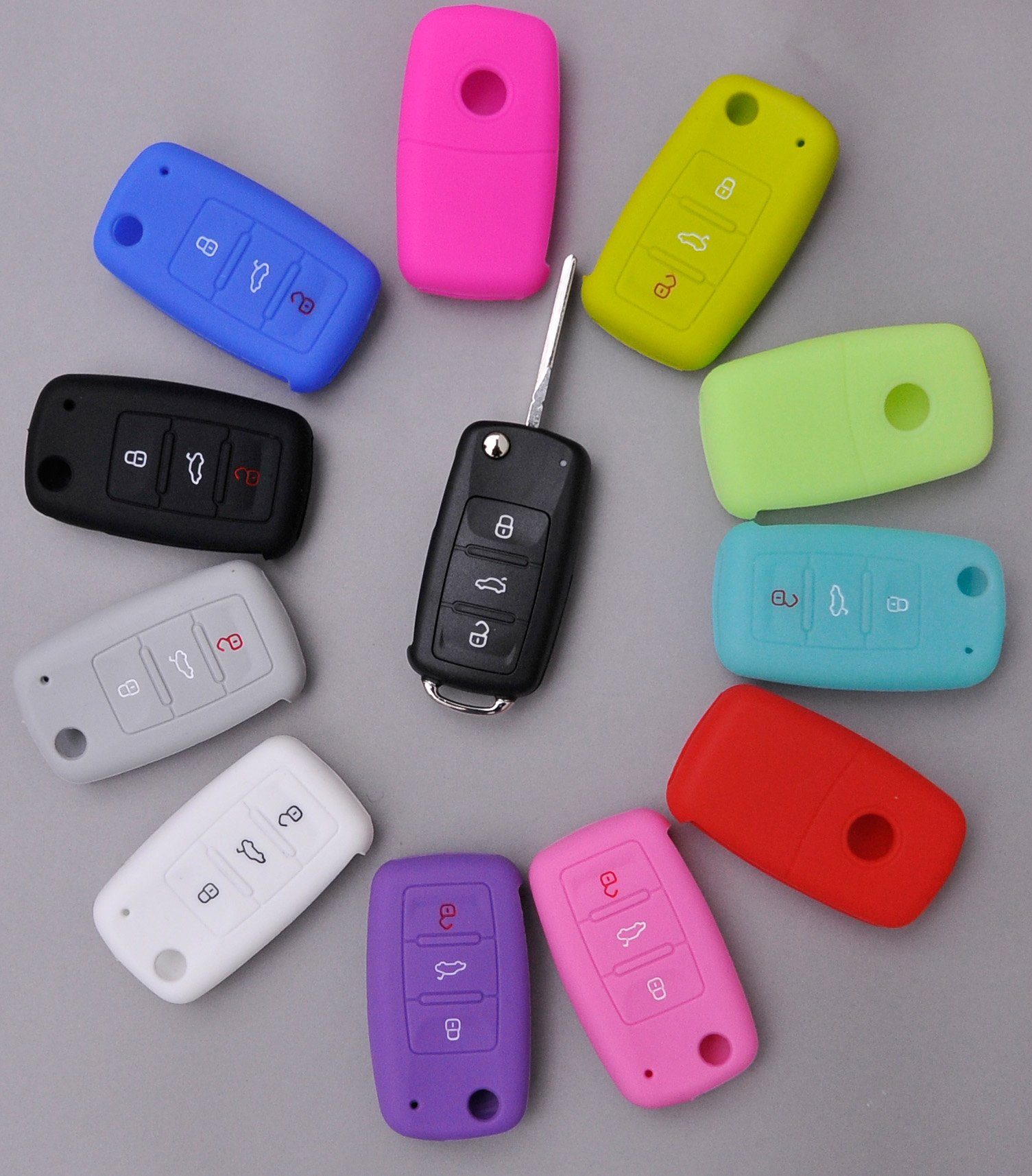 mt-key Schlüsseltasche Autoschlüssel Softcase Silikon Schutzhülle günstig online kaufen