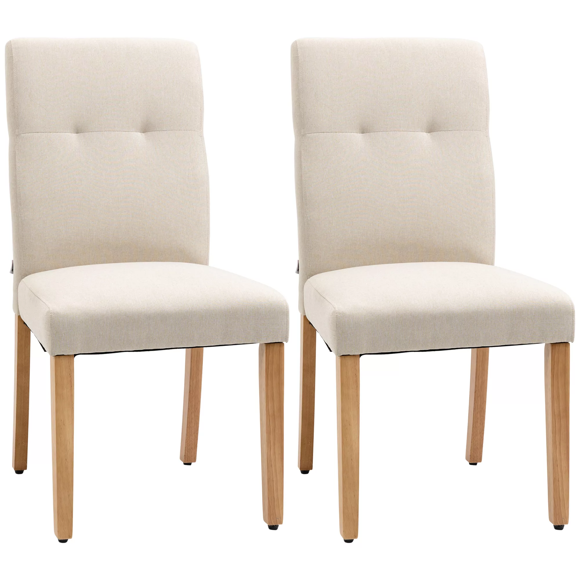 HOMCOM Esszimmerstühle 2er-Set  Stühle mit gepolstertem Sitz, Leinen-Polyes günstig online kaufen