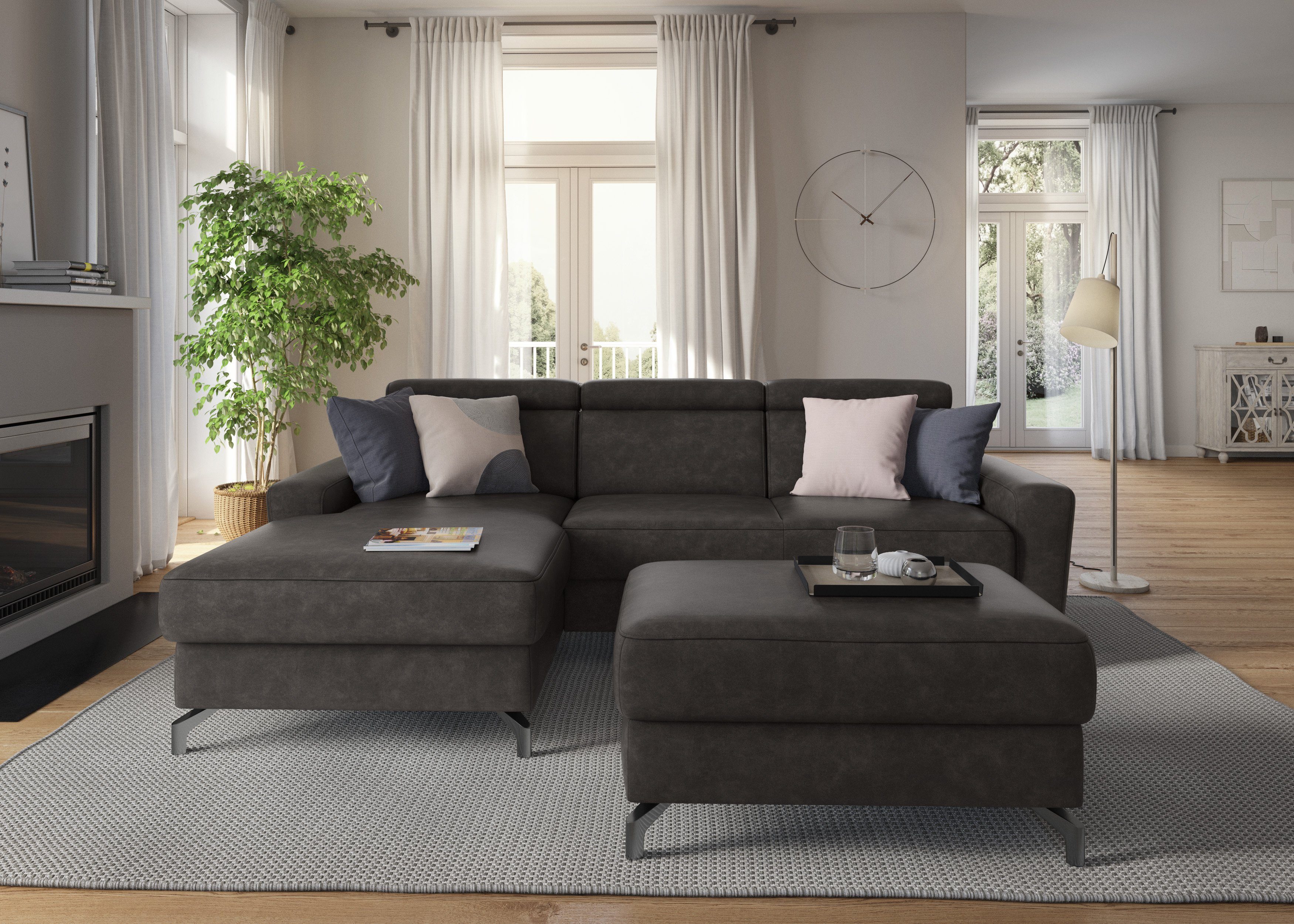 sit&more Ecksofa "Scarlett L-Form", inklusive Kopfteilverstellung, wahlweis günstig online kaufen