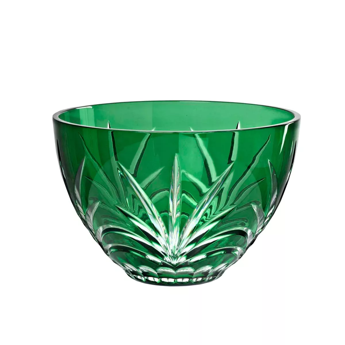 Glasschale Obstschale Schüssel grün mit Schliff 22 cm Bleikristall günstig online kaufen