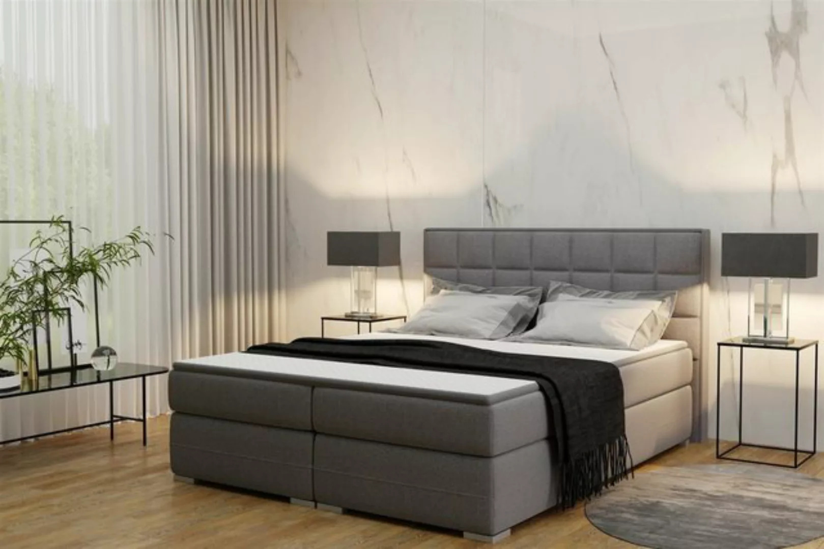 Fun Möbel Boxspringbett Boxspringbett Schlafzimmerbett PRATO in Stoff Sawan günstig online kaufen