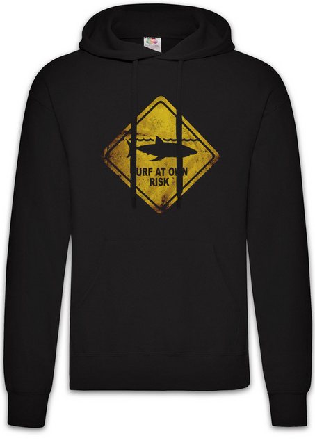 Urban Backwoods Hoodie Shark Warning Sign Herren Hoodie Weißer Hai Surfer S günstig online kaufen