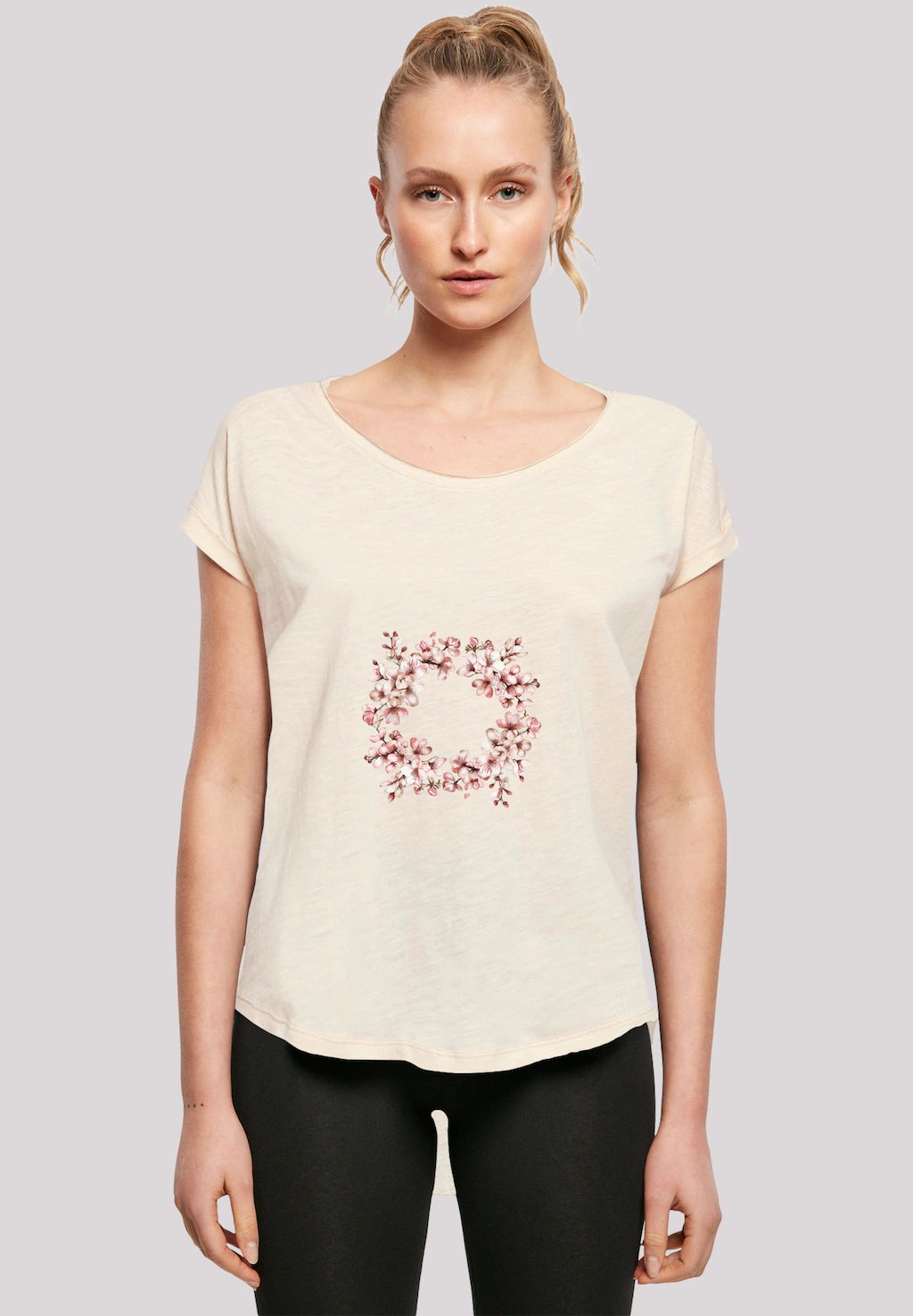 F4NT4STIC T-Shirt "Rosa Frühlings Blumenkranz Dekor", Premium Qualität günstig online kaufen