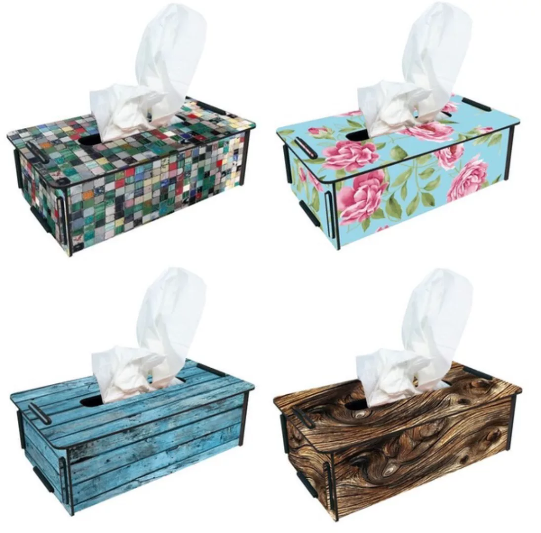 Tissue-box Tücherbox Taschentuchbox Kosmetiktücherbox Box Holz Ver. Motive günstig online kaufen