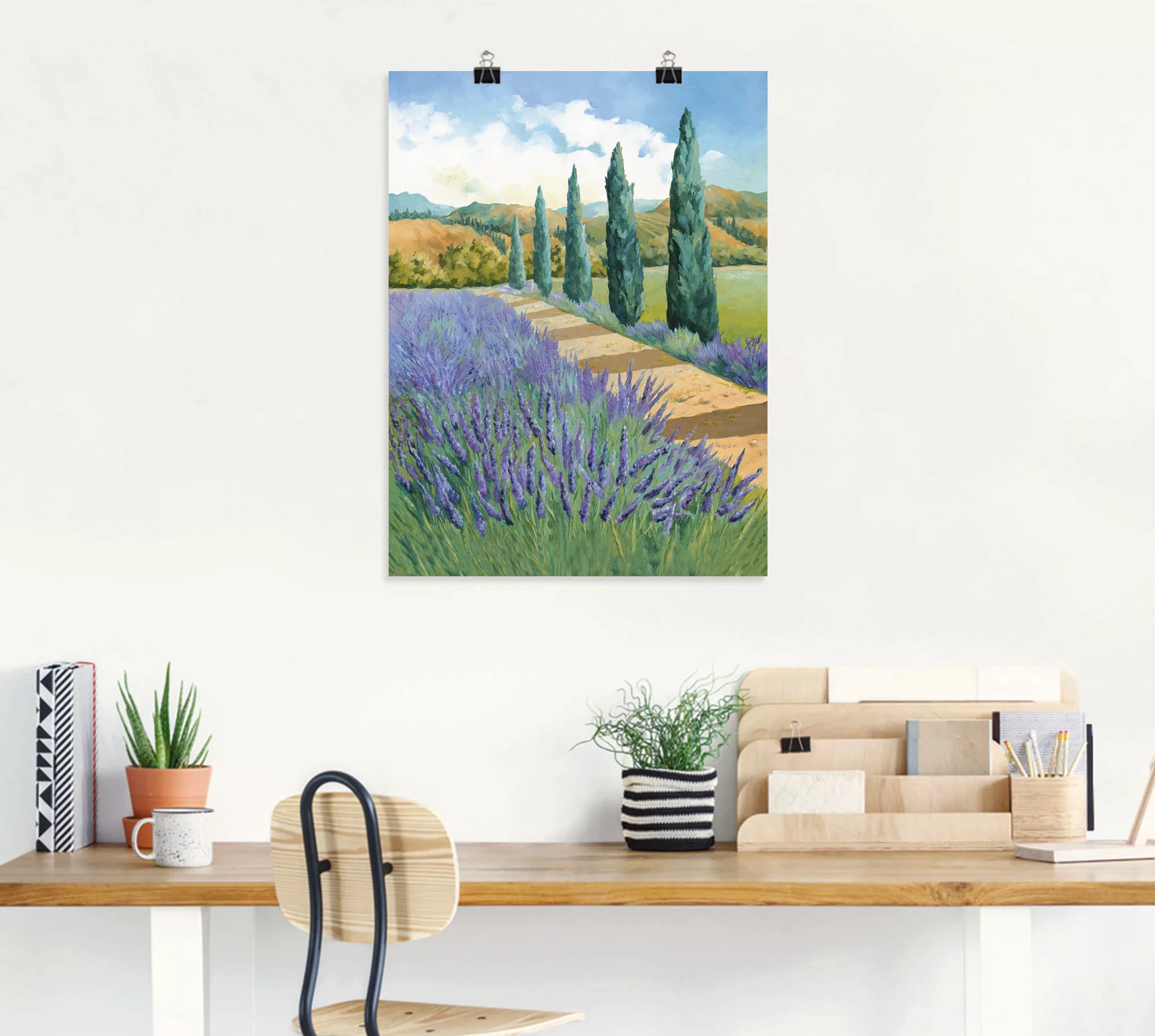 Artland Poster »Weg durchs Lavendelfeld«, Felder, (1 St.), als Alubild, Lei günstig online kaufen