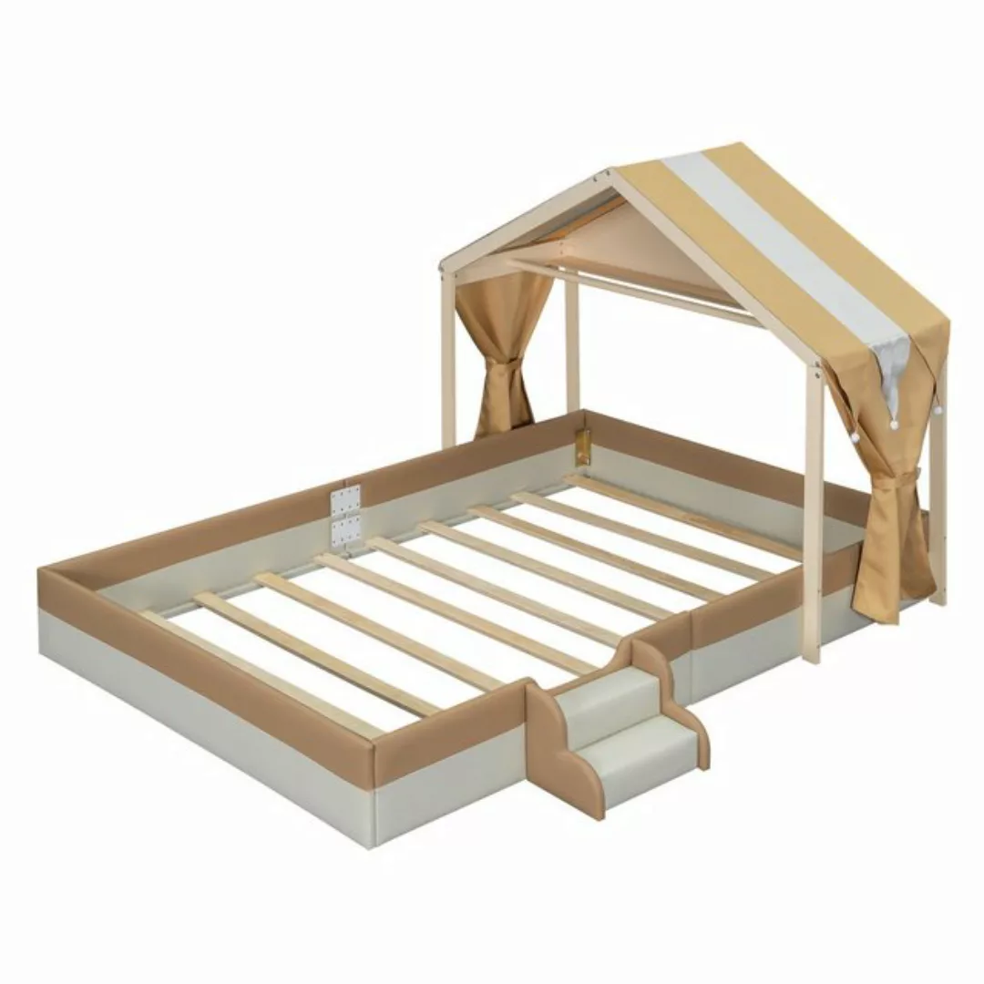 Gotagee Hausbett Polsterbett 140x200cm Bett mit Lattenrost Kinderbett mit S günstig online kaufen