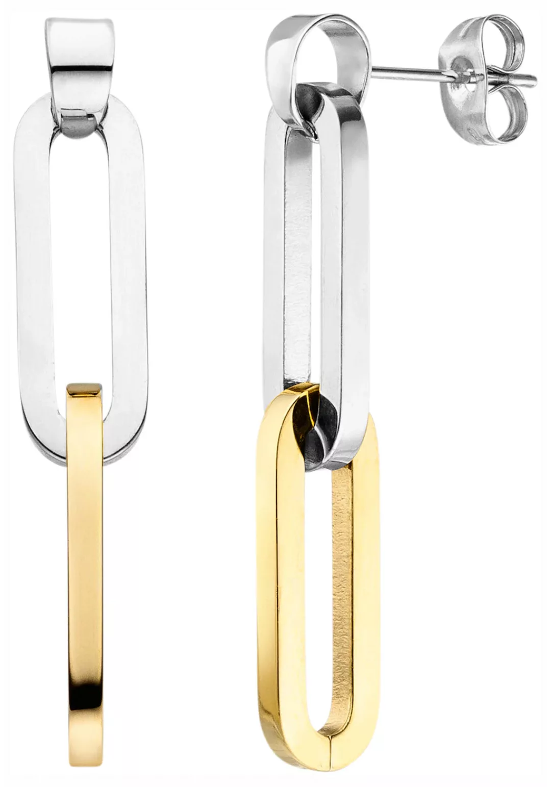 JOBO Paar Ohrhänger, Edelstahl bicolor beschichtet günstig online kaufen