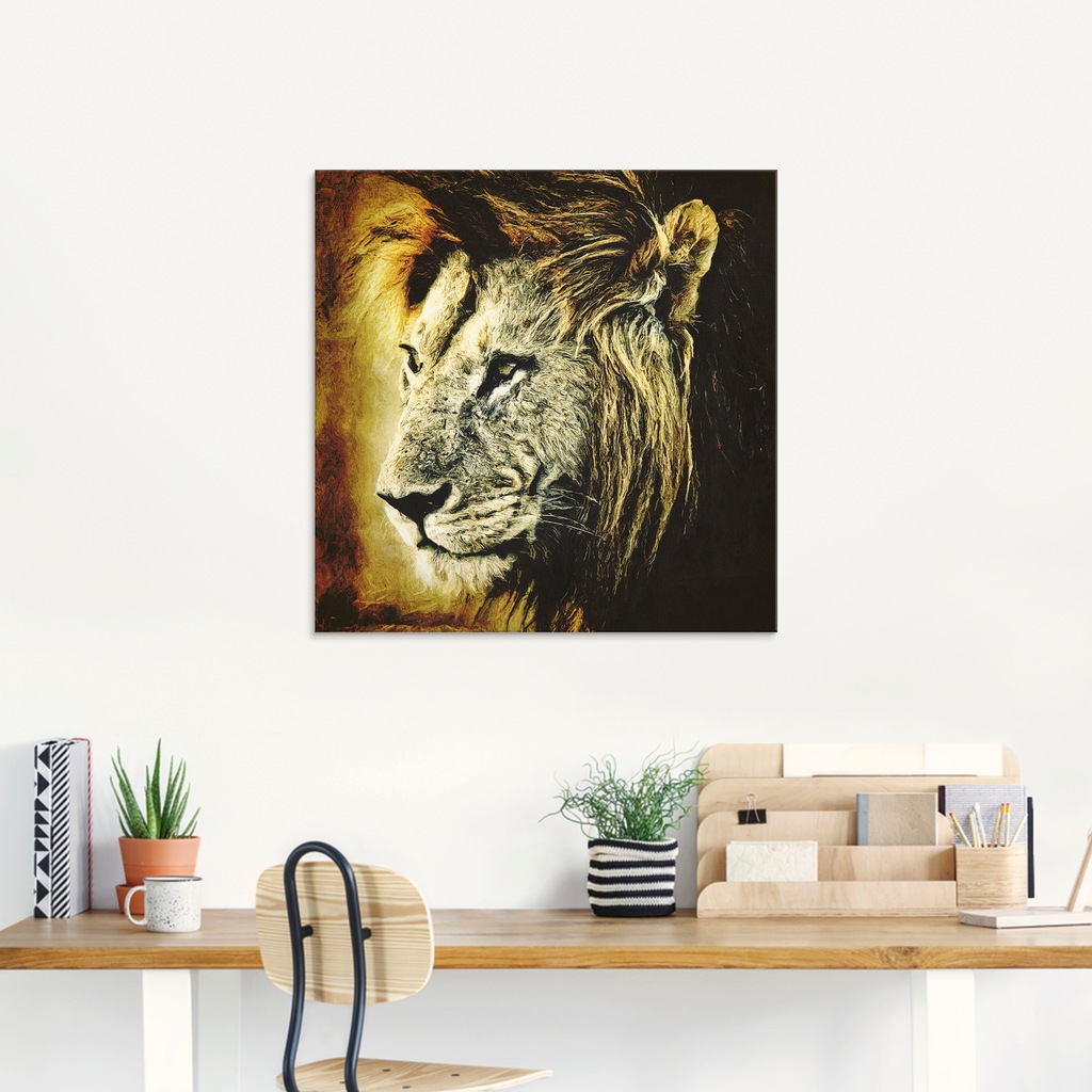 Artland Glasbild "Löwe", Wildtiere, (1 St.), in verschiedenen Größen günstig online kaufen