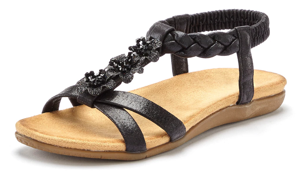 LASCANA Sandale "Sommerschuh", Sandalette, Sommerschuh mit Schmucksteinchen günstig online kaufen