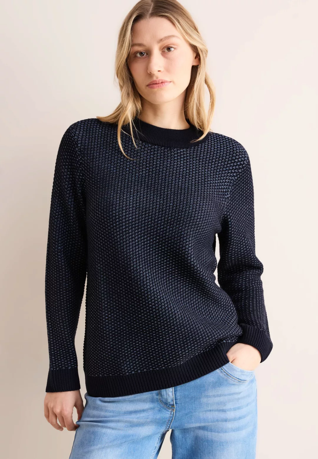 Cecil Strickpullover, bestehend aus einem Materialmix günstig online kaufen