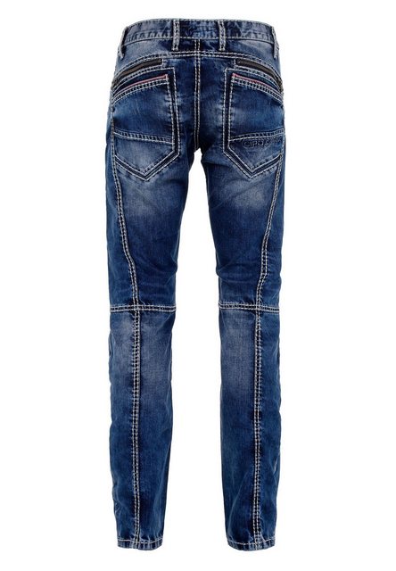 Cipo & Baxx Straight-Jeans Jeans mit trendigen Ziernähten, CD563 günstig online kaufen