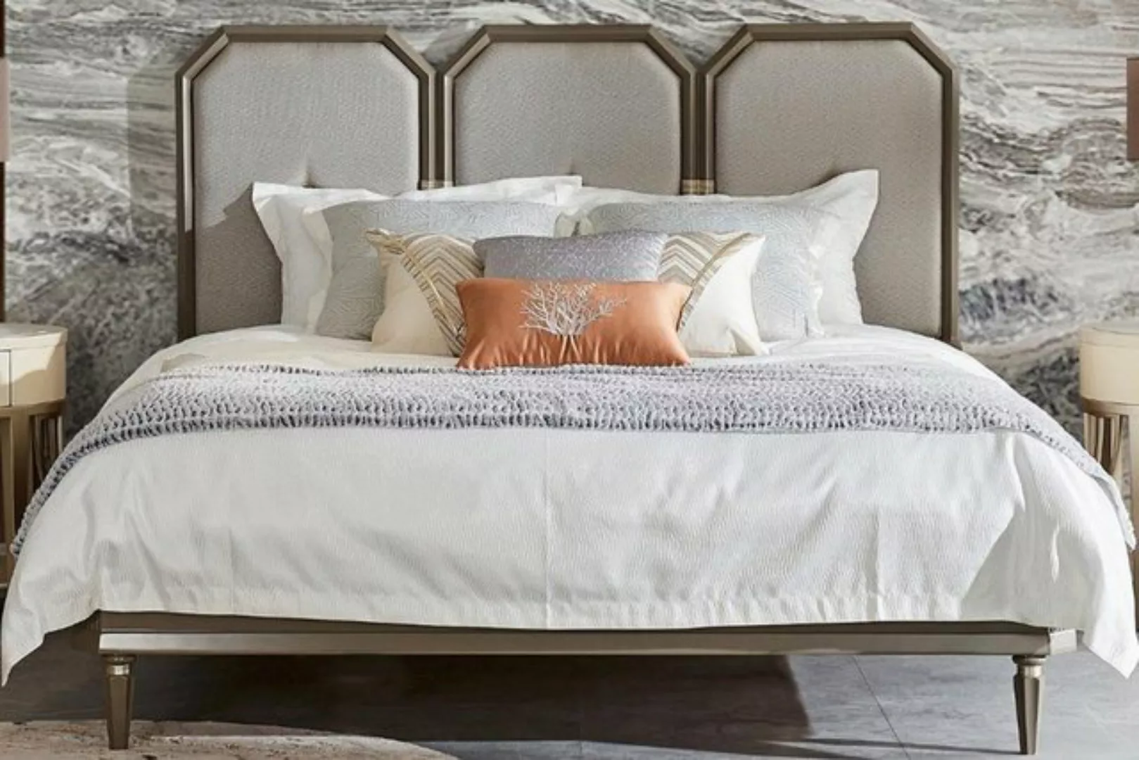 JVmoebel Bett, Design Schlafzimmer Bett Luxus Betten Holz Doppel Ehe Polste günstig online kaufen