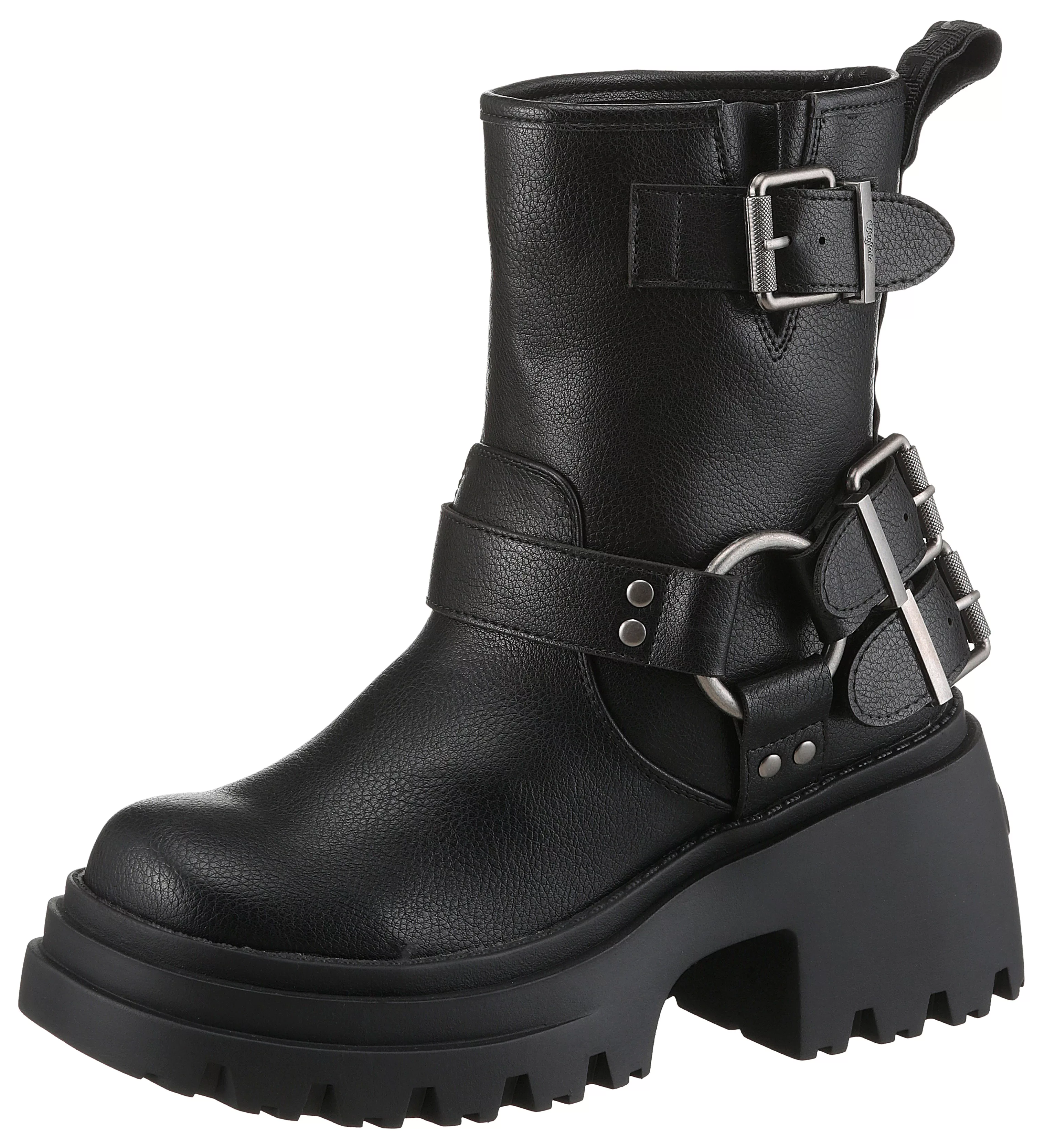 Buffalo Bikerboots "BRAVR BIKER LO", Bikerstiefelette, Plateaustiefelette, günstig online kaufen