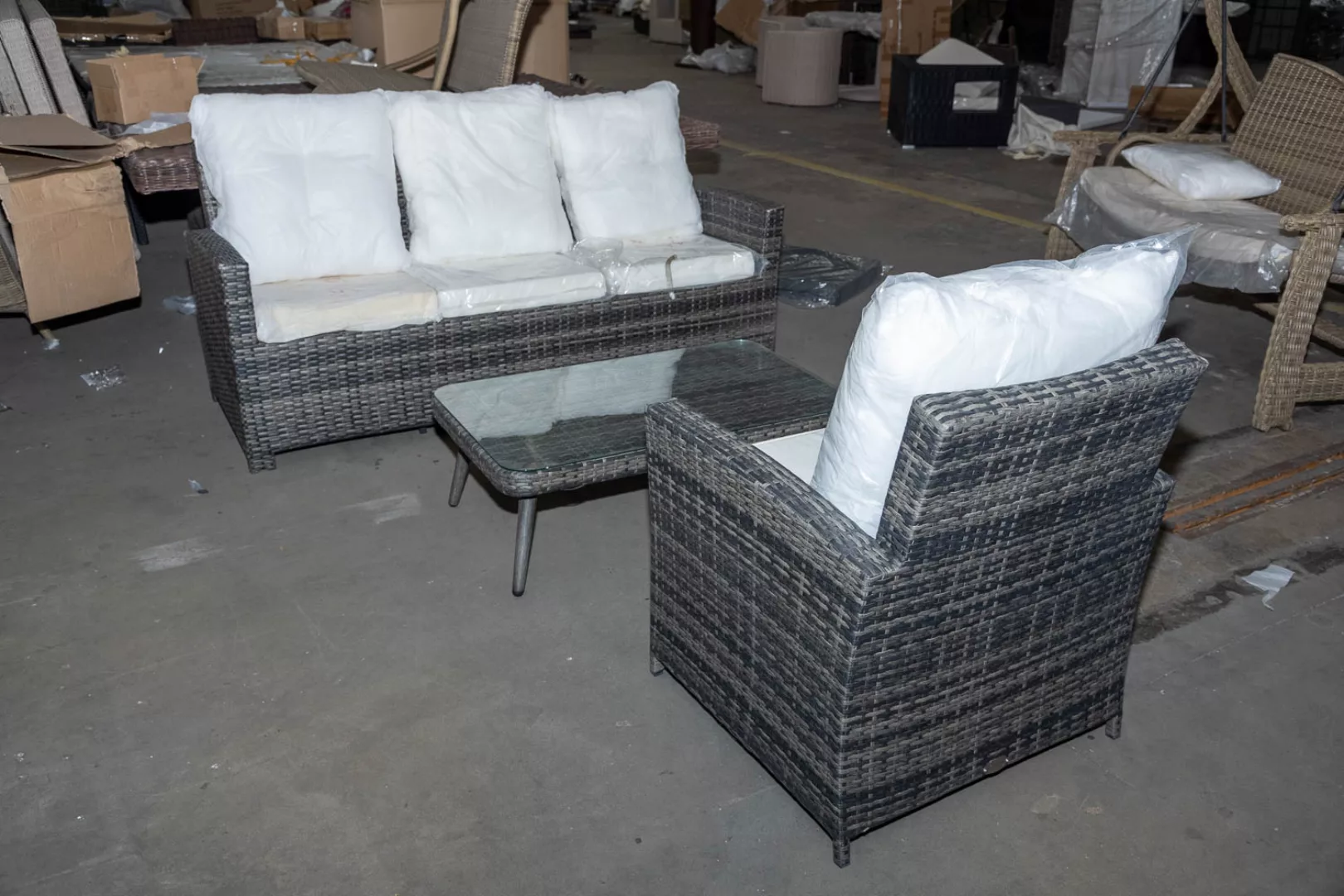 #HBM 2773: 3er Sofa und Sessel Fisolo mit Tisch Trosa-grau-meliert günstig online kaufen
