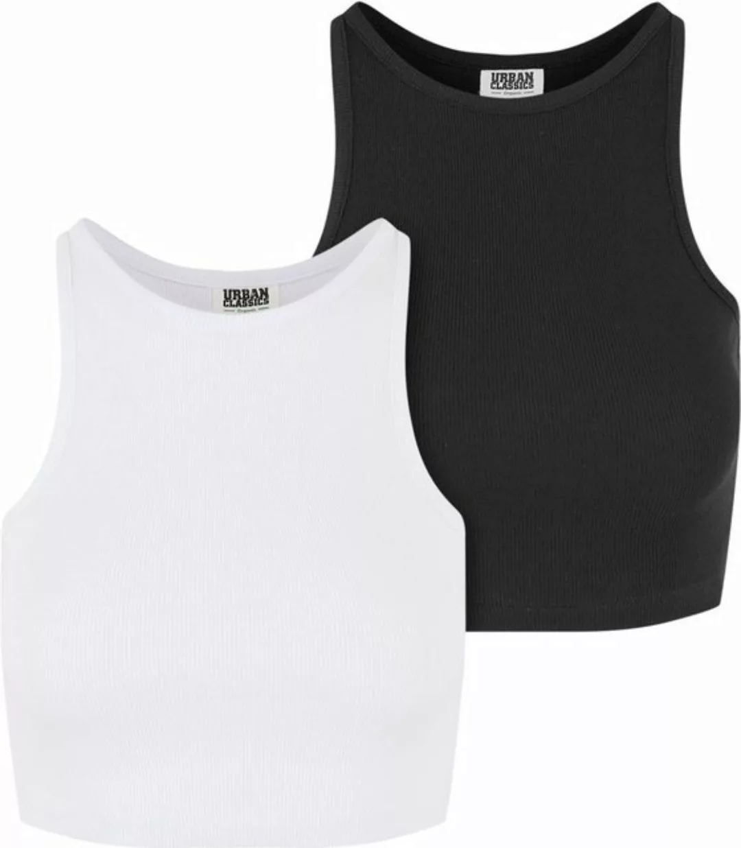 URBAN CLASSICS T-Shirt Ladies Organic Cropped Rib Top 2-Pack günstig online kaufen