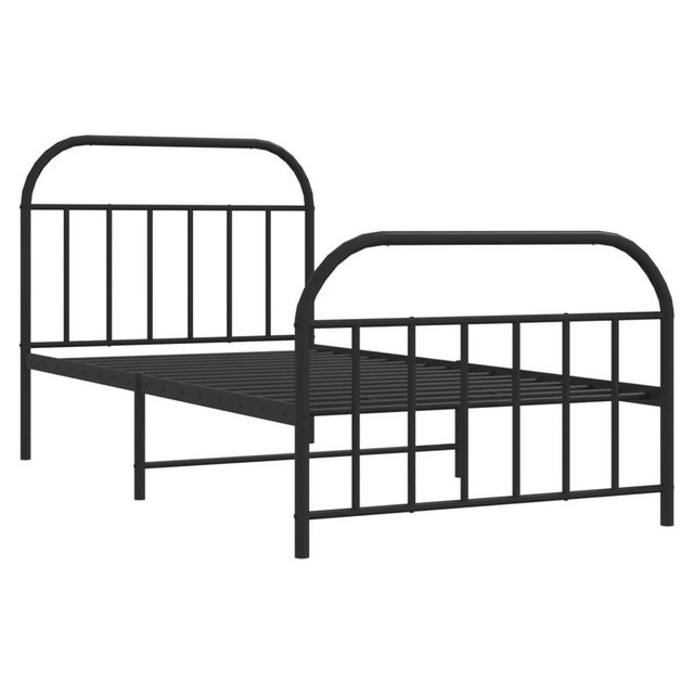 vidaXL Bett Bettgestell mit Kopf- und Fußteil Metall Schwarz 107x203 cm günstig online kaufen