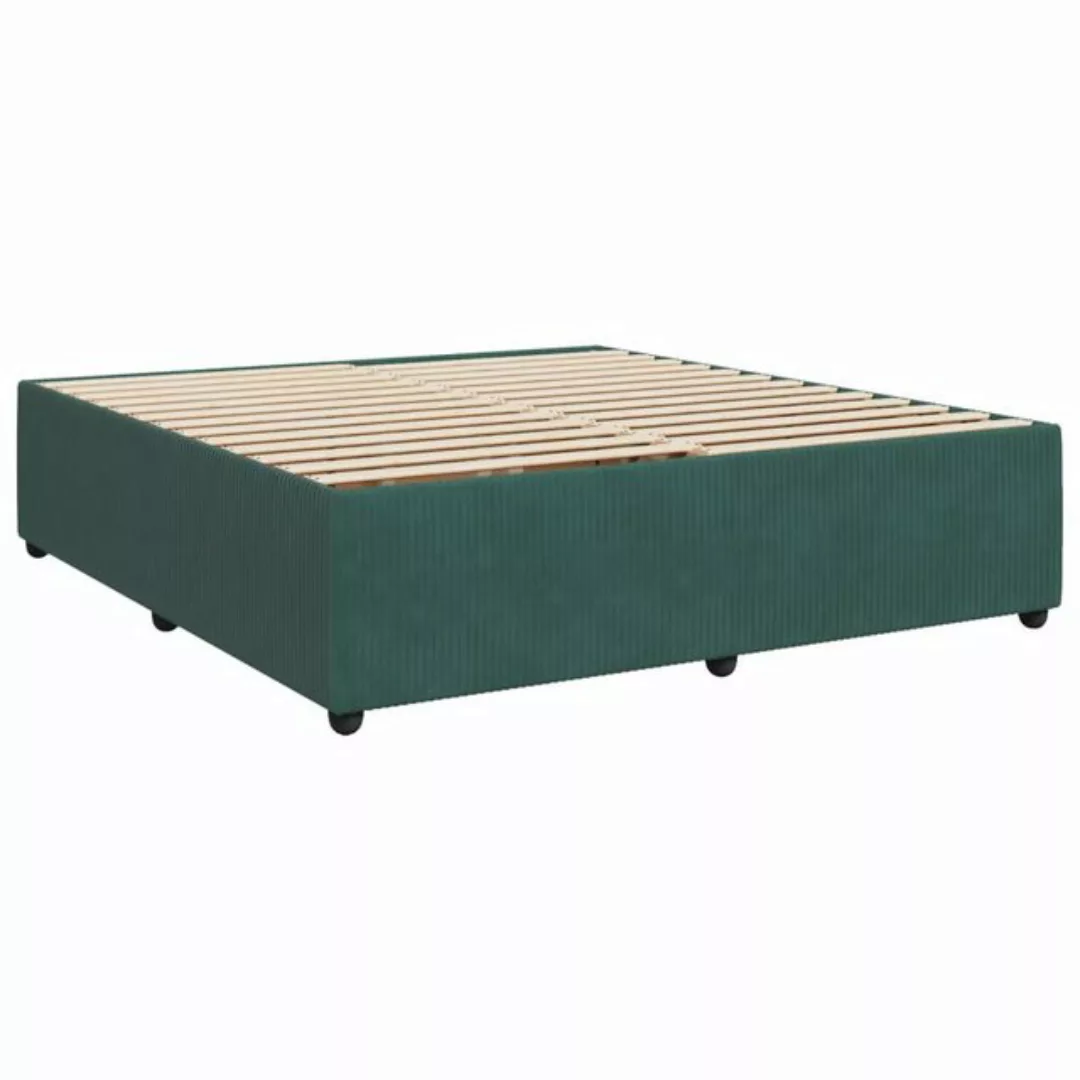 vidaXL Bett Bettgestell ohne Matratze Dunkelgrün 180x200 cm Samt günstig online kaufen