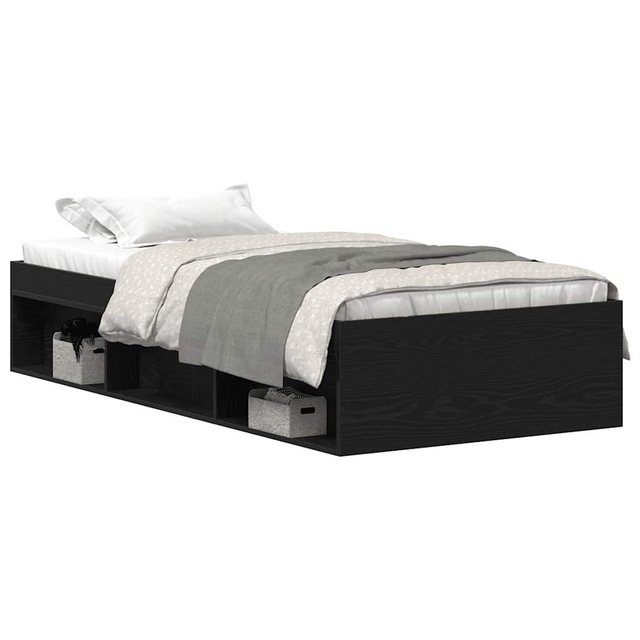 vidaXL Bett Bettgestell ohne Matratze Schwarz Eichen-Optik 75x190 cm günstig online kaufen