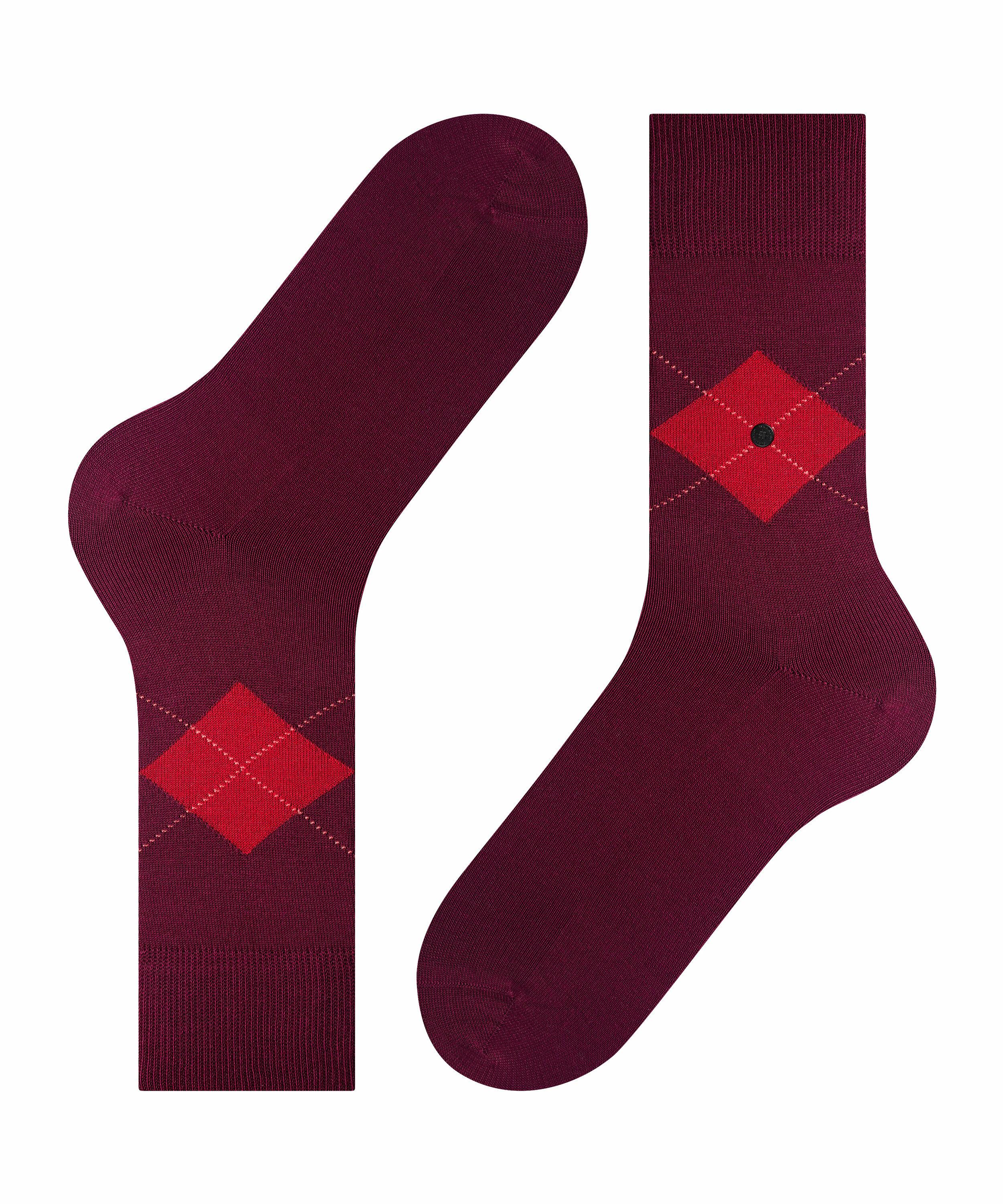 Burlington Black Argyle Herren Socken, 40-46, Rot, Argyle, Baumwolle, 21894 günstig online kaufen