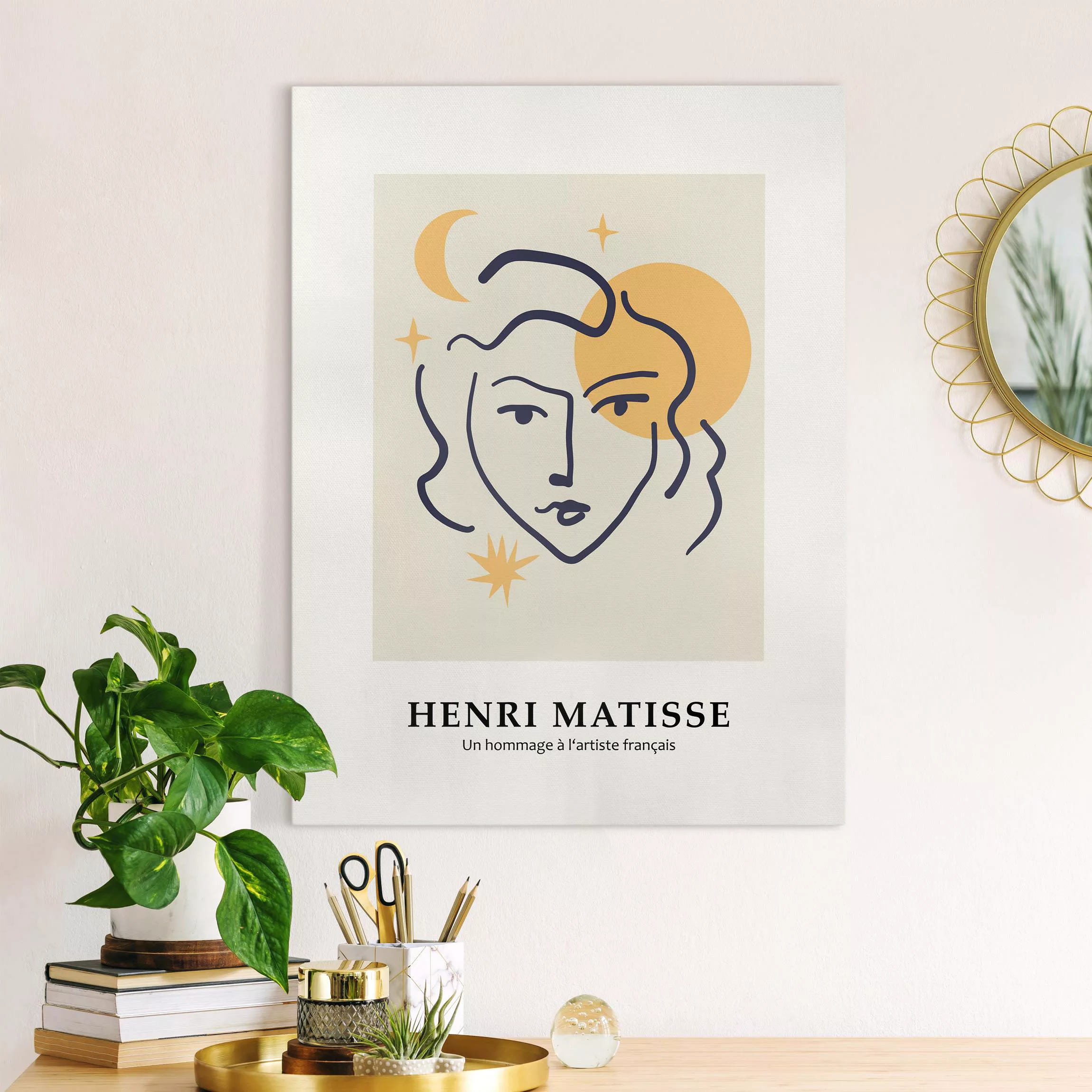 Leinwandbild Matisse Hommage - Frauengesicht günstig online kaufen