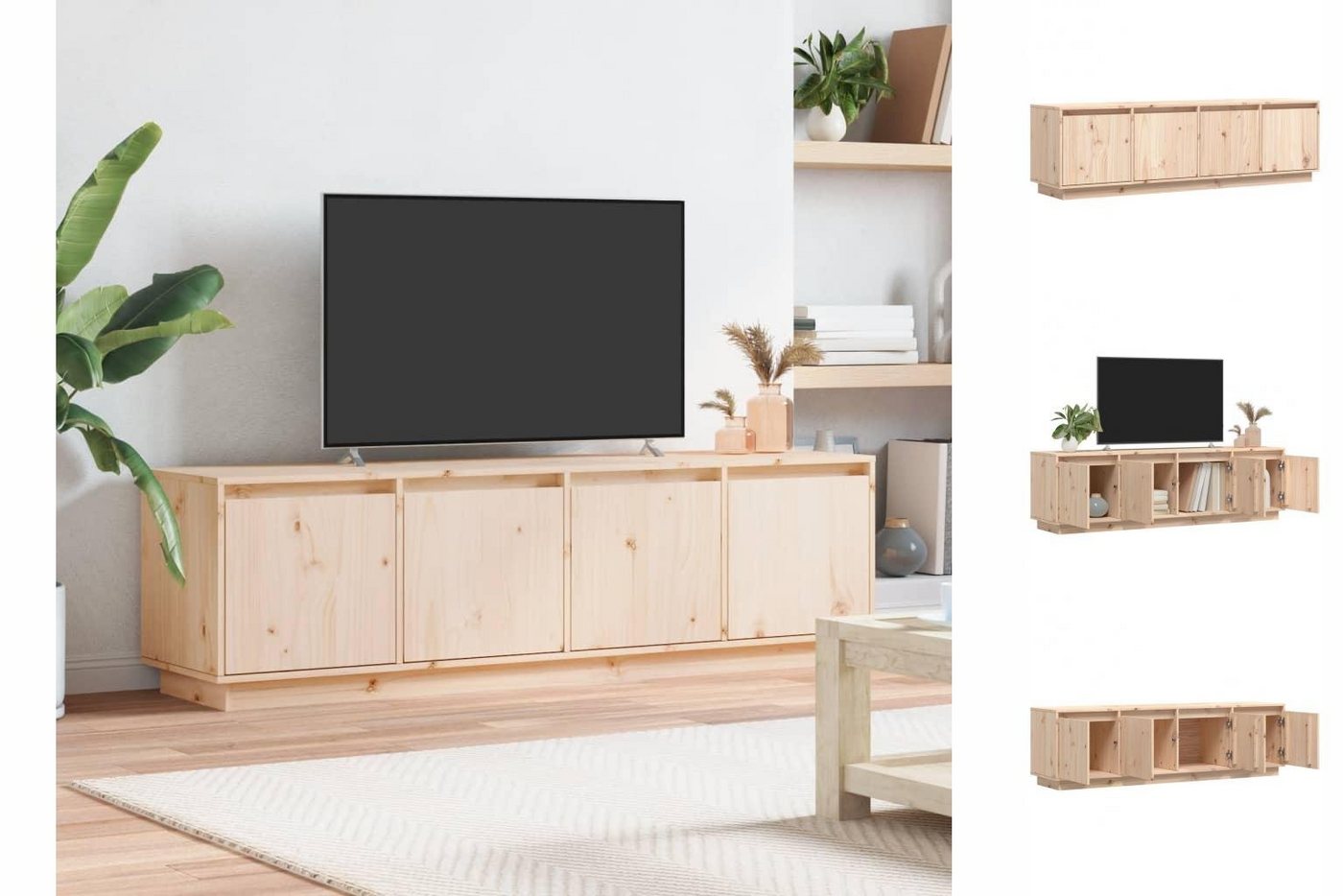 vidaXL TV-Schrank TV-Schrank 156x37x45 cm Massivholz Kiefer TV-Lowboard Fer günstig online kaufen