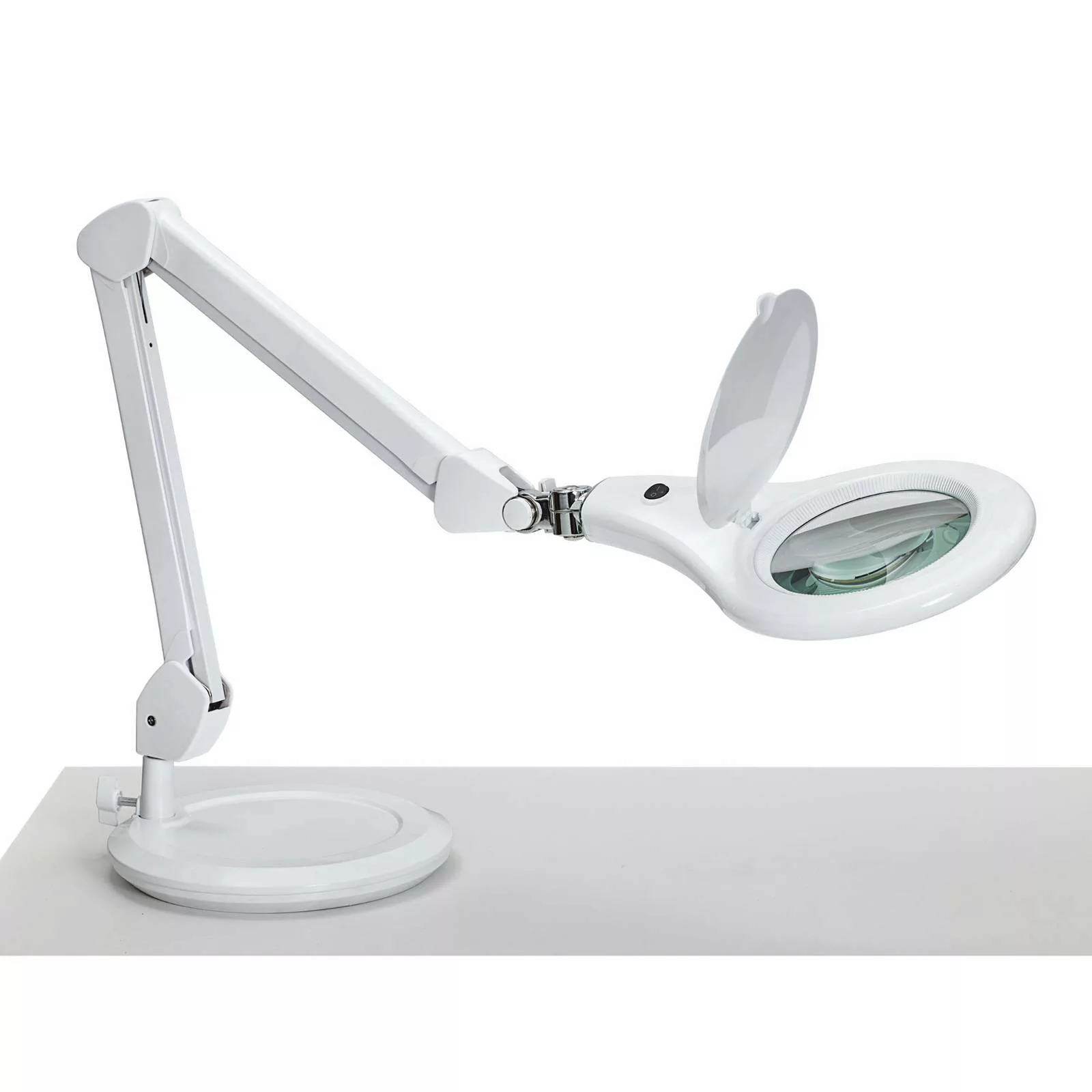 LED-Arbeitsplatzleuchte MAULmakro, weiß, 46 cm, Standfuß günstig online kaufen