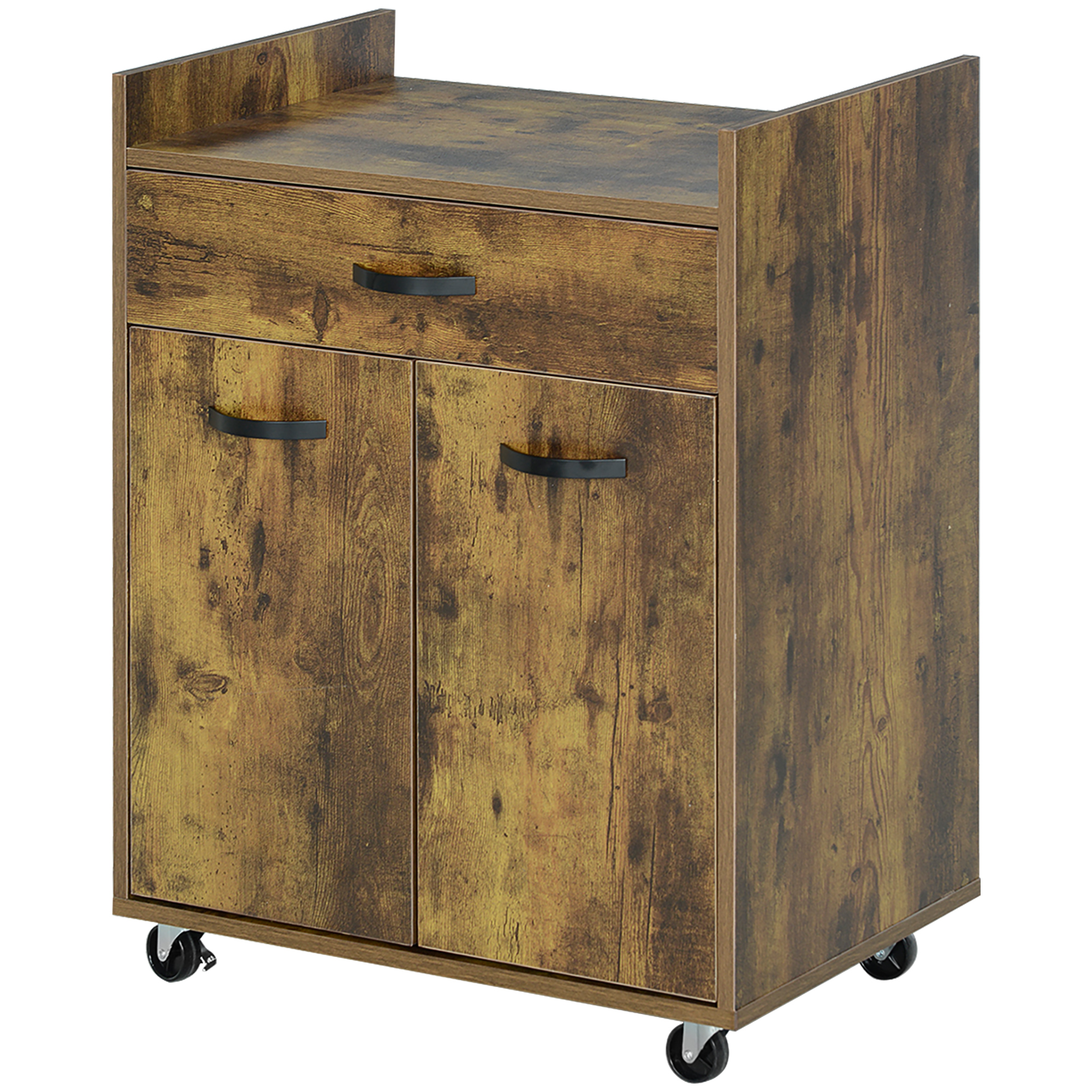 HOMCOM Küchenwagen Servierwagen für Mikrowelle mit Schublade und Schrank, K günstig online kaufen