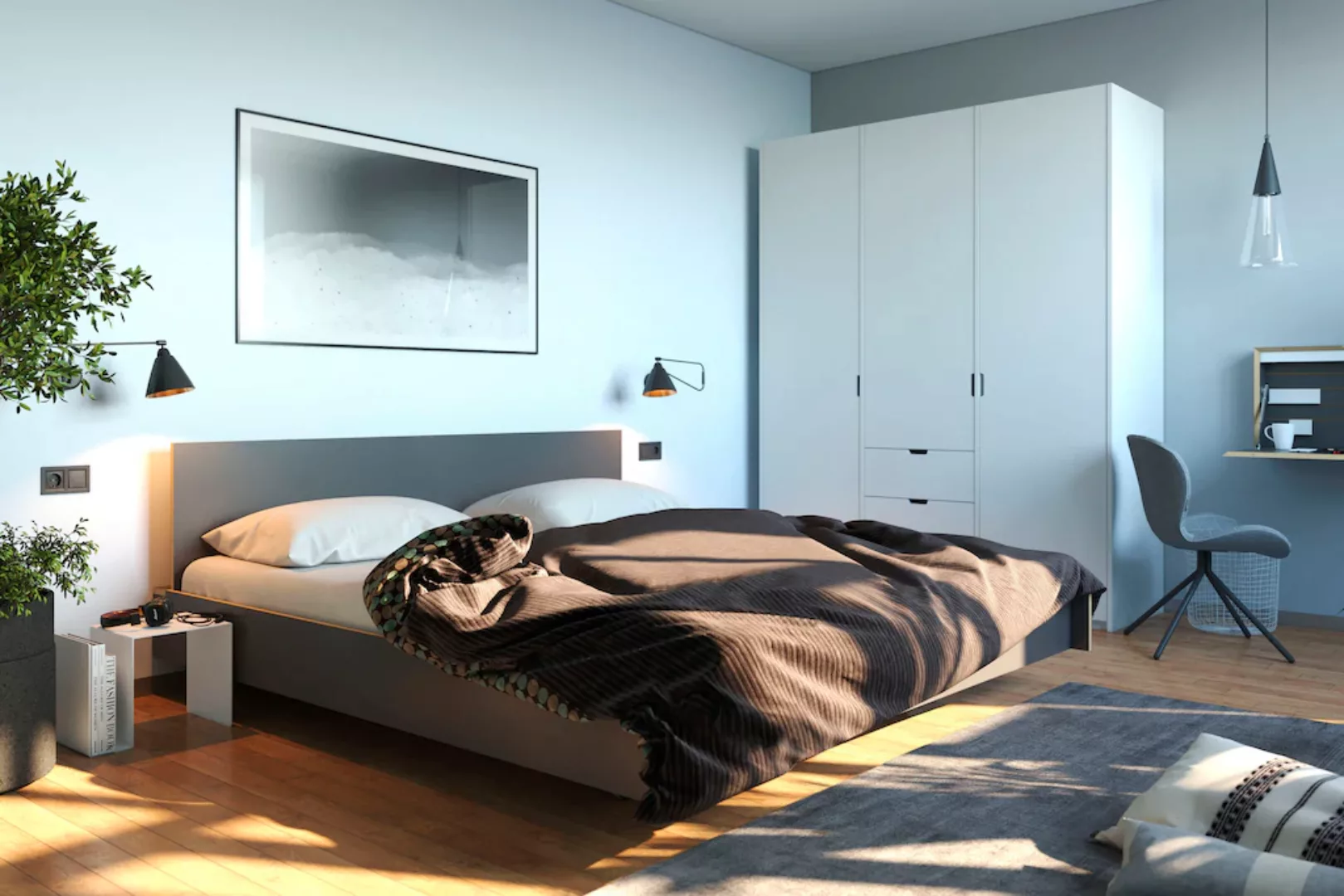 Müller SMALL LIVING Holzbett FLAI HIGH, Komfort Höhe 40 cm ohne Kopfteil günstig online kaufen