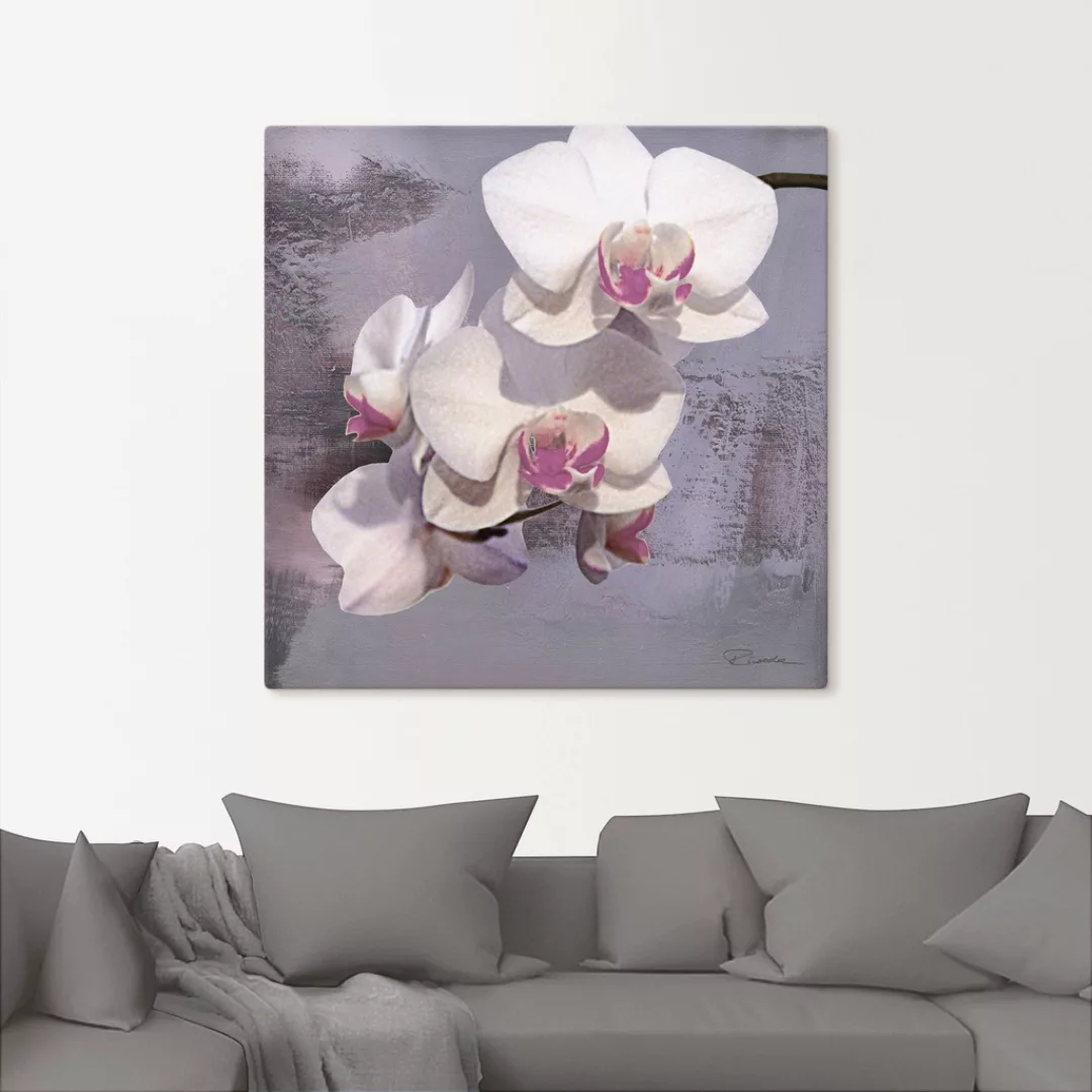 Artland Leinwandbild "Orchideen vor Violett II", Blumen, (1 St.) günstig online kaufen