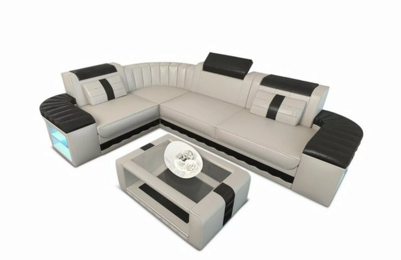 Sofa Dreams Ecksofa Ledercouch Ledersofa Bergamo L Form Leder Sofa, Couch, günstig online kaufen