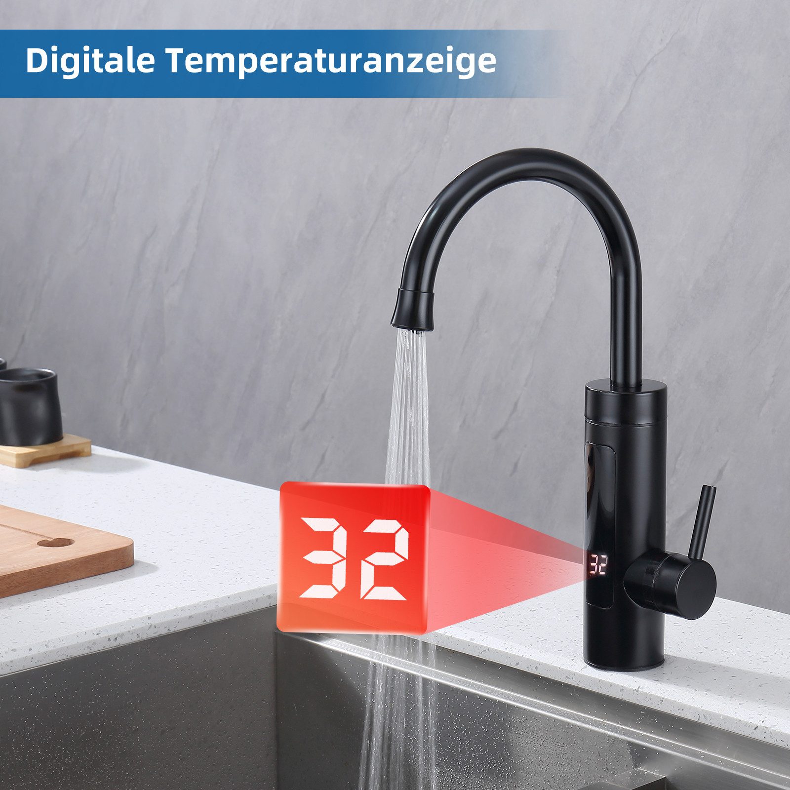 HOMELIVE Küchenarmatur schwarz küchenarmatur mit durchlauferhitzer günstig online kaufen