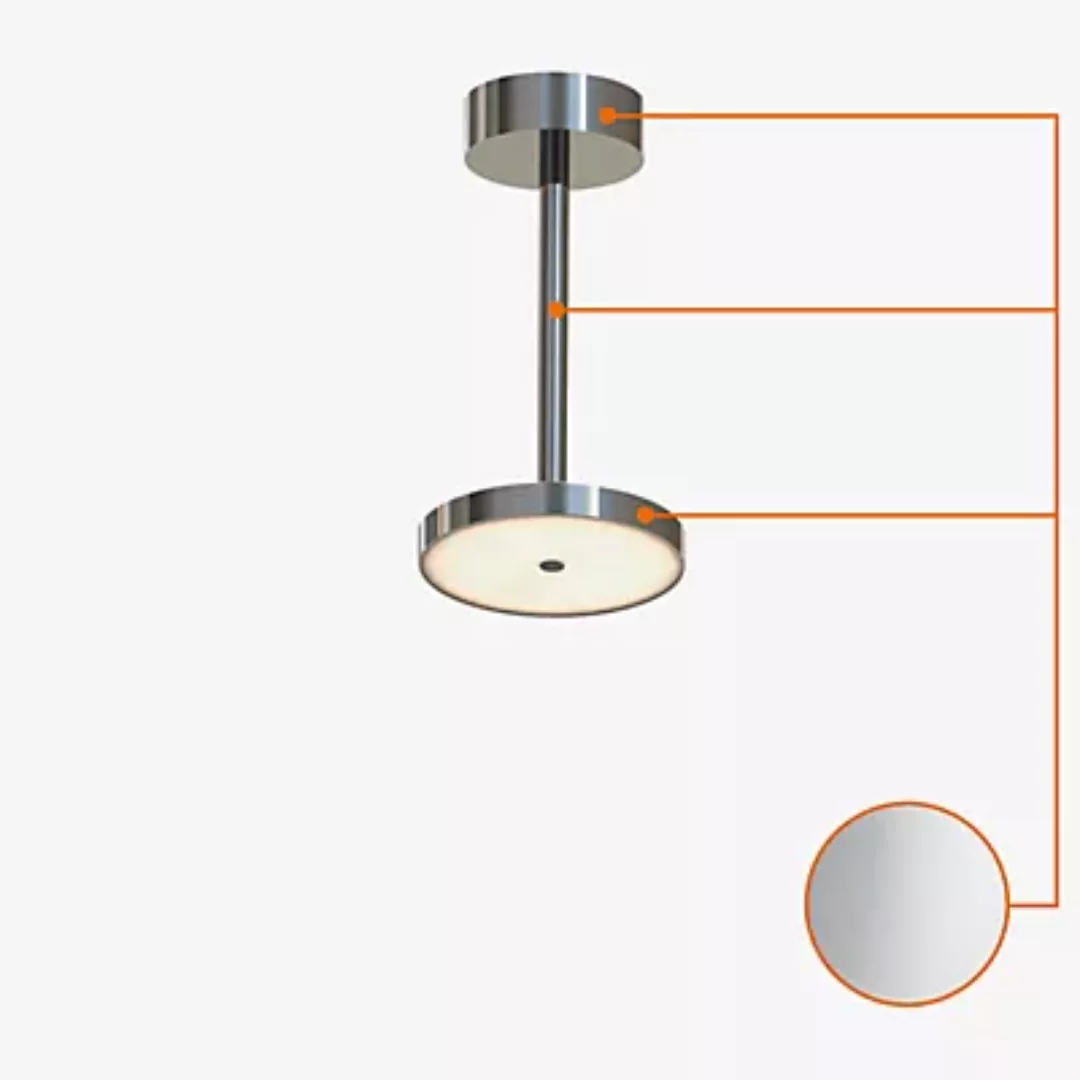 Top Light Sun Deckenleuchte ø9 cm Downlight LED, chrom matt günstig online kaufen