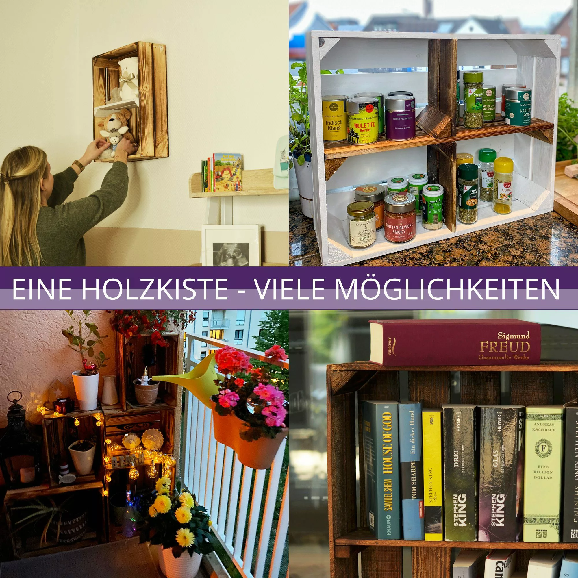 CHICCIE Holzkiste Holzregal 50x40x15cm - weiß günstig online kaufen