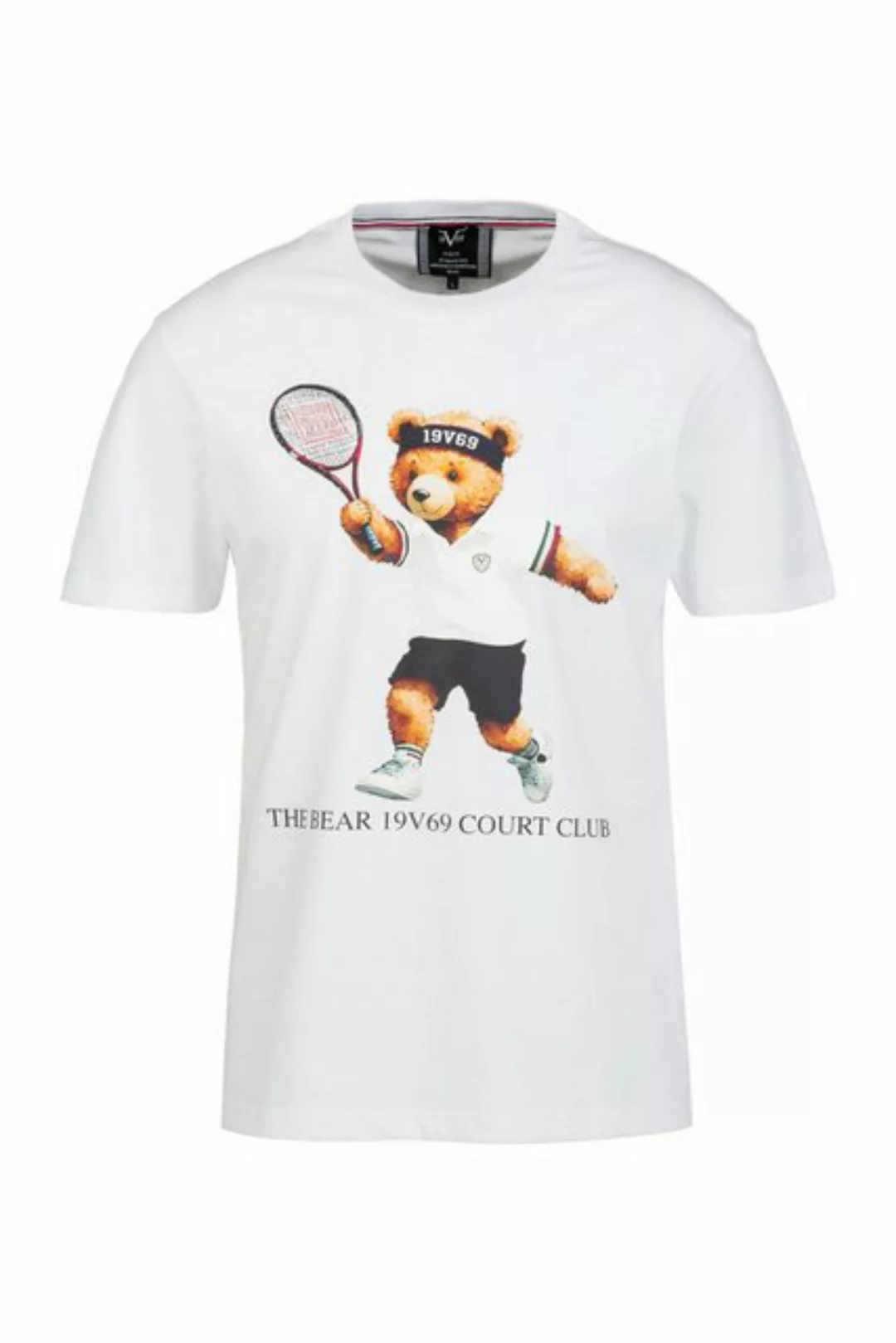 19V69 ITALIA T-Shirt RAFAEL TENNIS TEDDY mit großem Tennis Teddy Druck günstig online kaufen