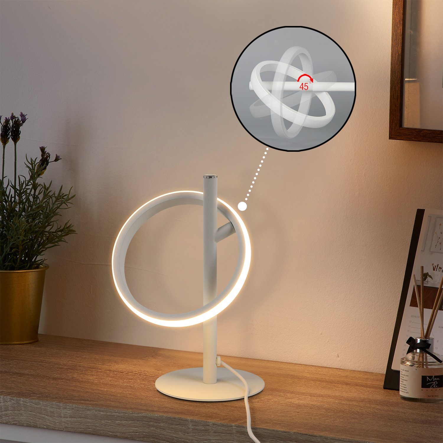 ZMH LED Tischleuchte Schwarz/Weiß Whonzimmer Modern günstig online kaufen