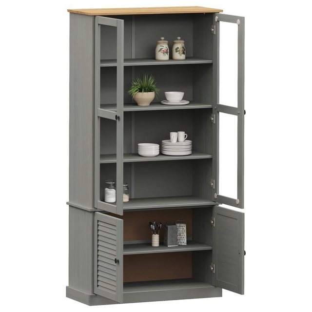 vidaXL Vitrine Vitrine Regal Highboard Vitrinenschrank VIGO Grau 85x35x170 günstig online kaufen