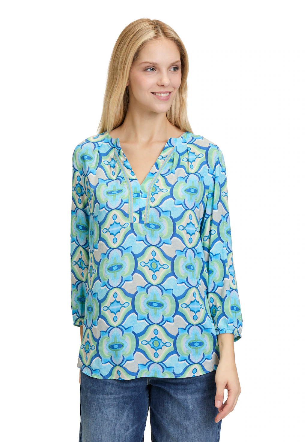 Cartoon Schlupfbluse "Cartoon Damen Casual-Bluse mit Muster" günstig online kaufen
