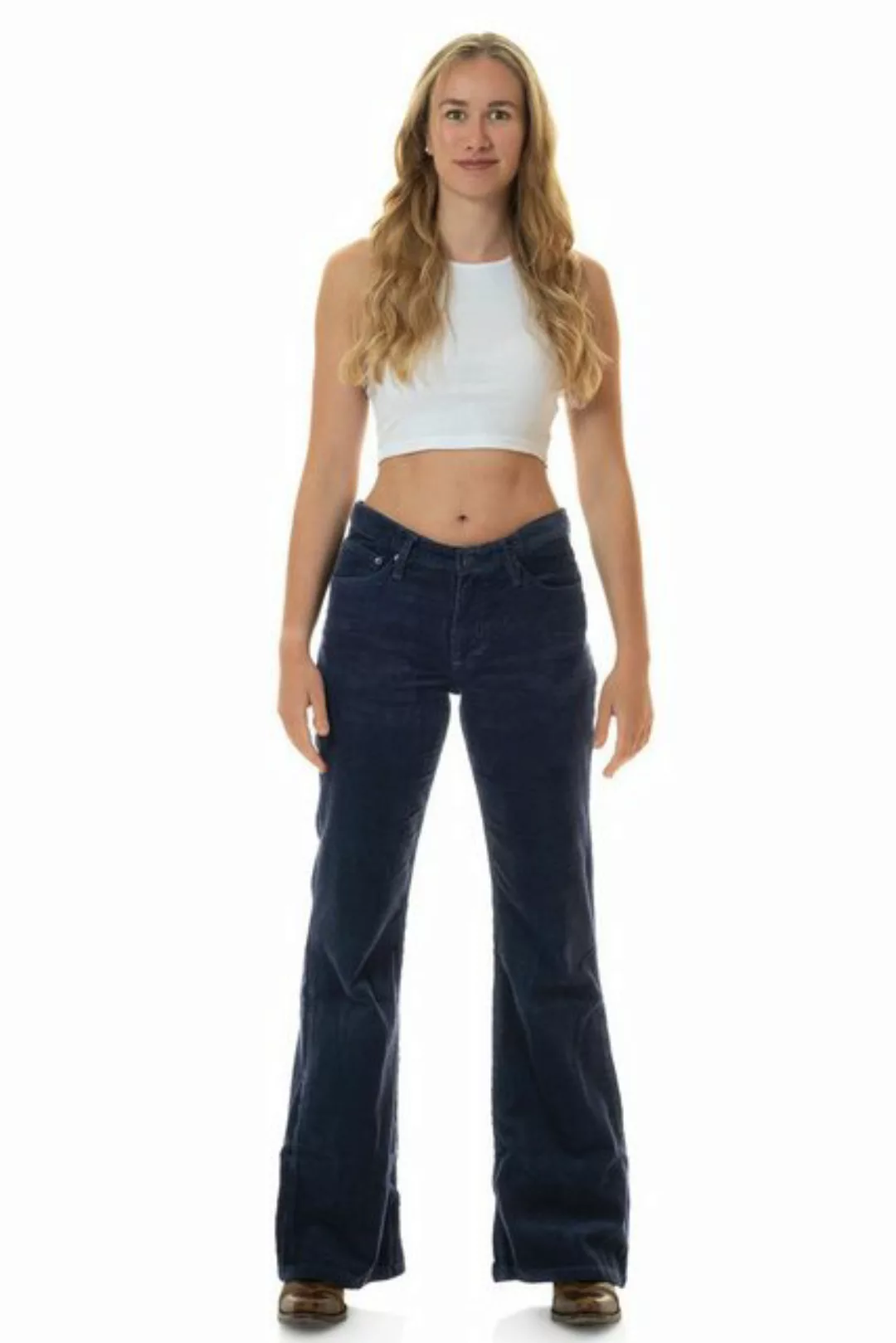 Comycom Cordhose Damen Bootcut navy blau günstig online kaufen