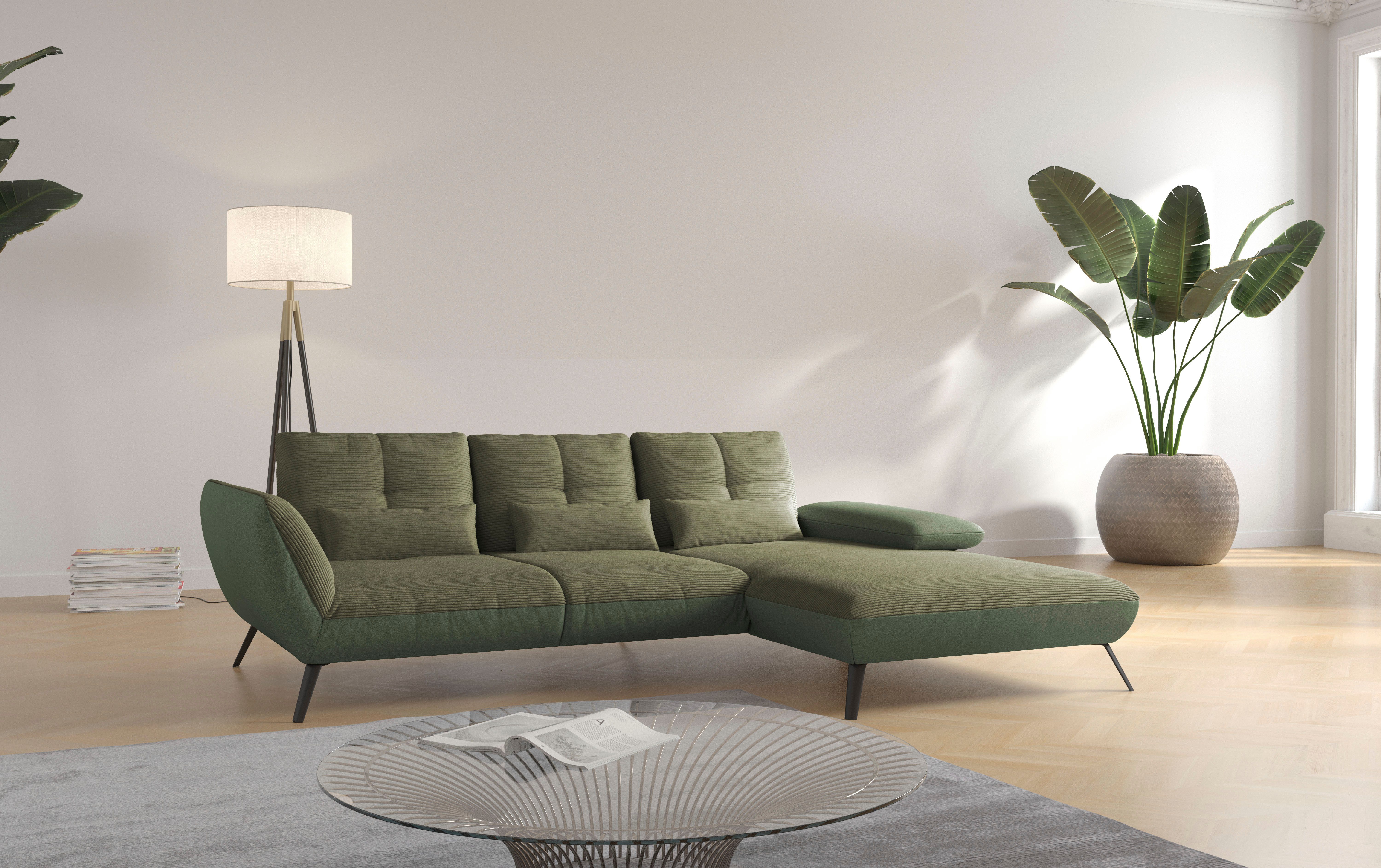 Places of Style Ecksofa "Mikado L-Form", inkl. Sitztiefenverstellung und Ar günstig online kaufen