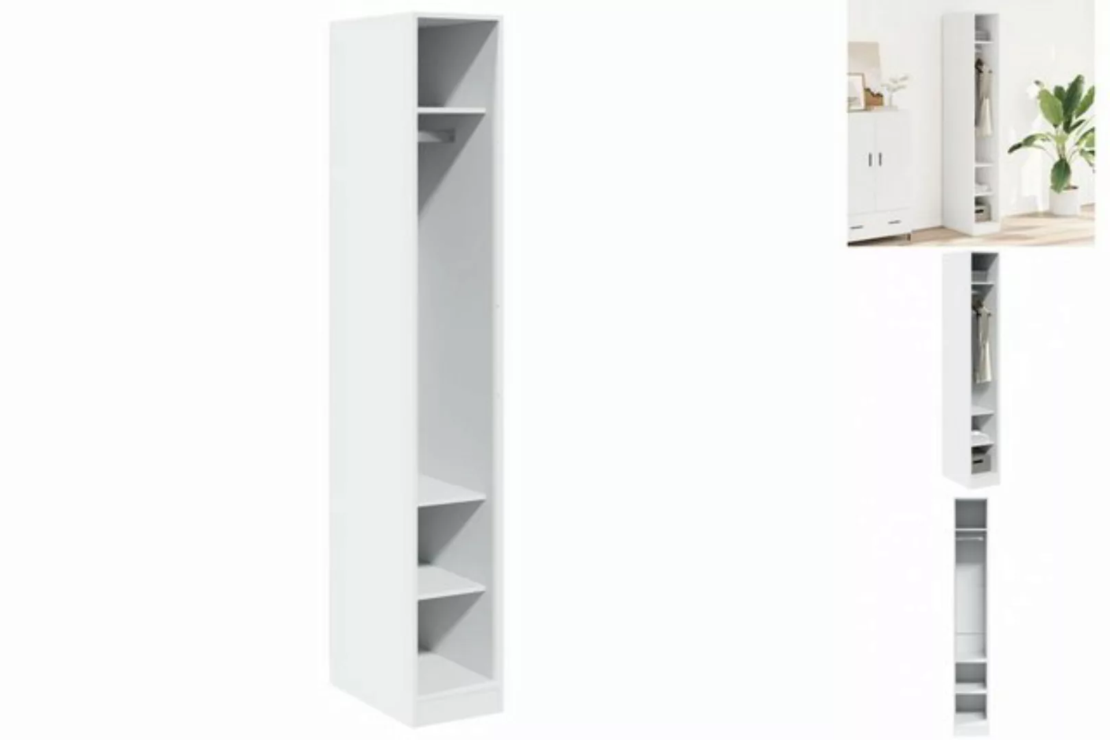 vidaXL Kleiderschrank Kleiderschrank Weiß 30x50x200 cm Holzwerkstoff günstig online kaufen