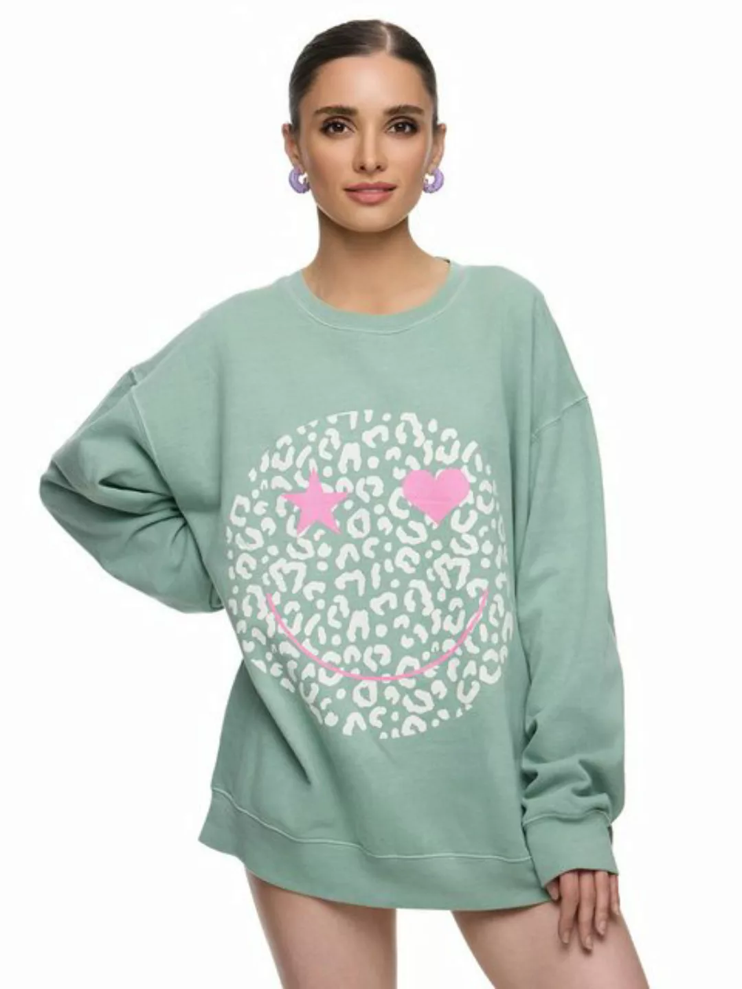 Worldclassca Sweatshirt Worldclassca Oversized Sweatshirt Happy Love Print günstig online kaufen