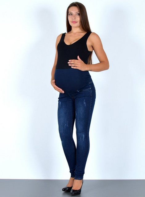 ESRA Umstandsjeans J533 Skinny Fit Schwangerschaftshose mit elastischem Bun günstig online kaufen
