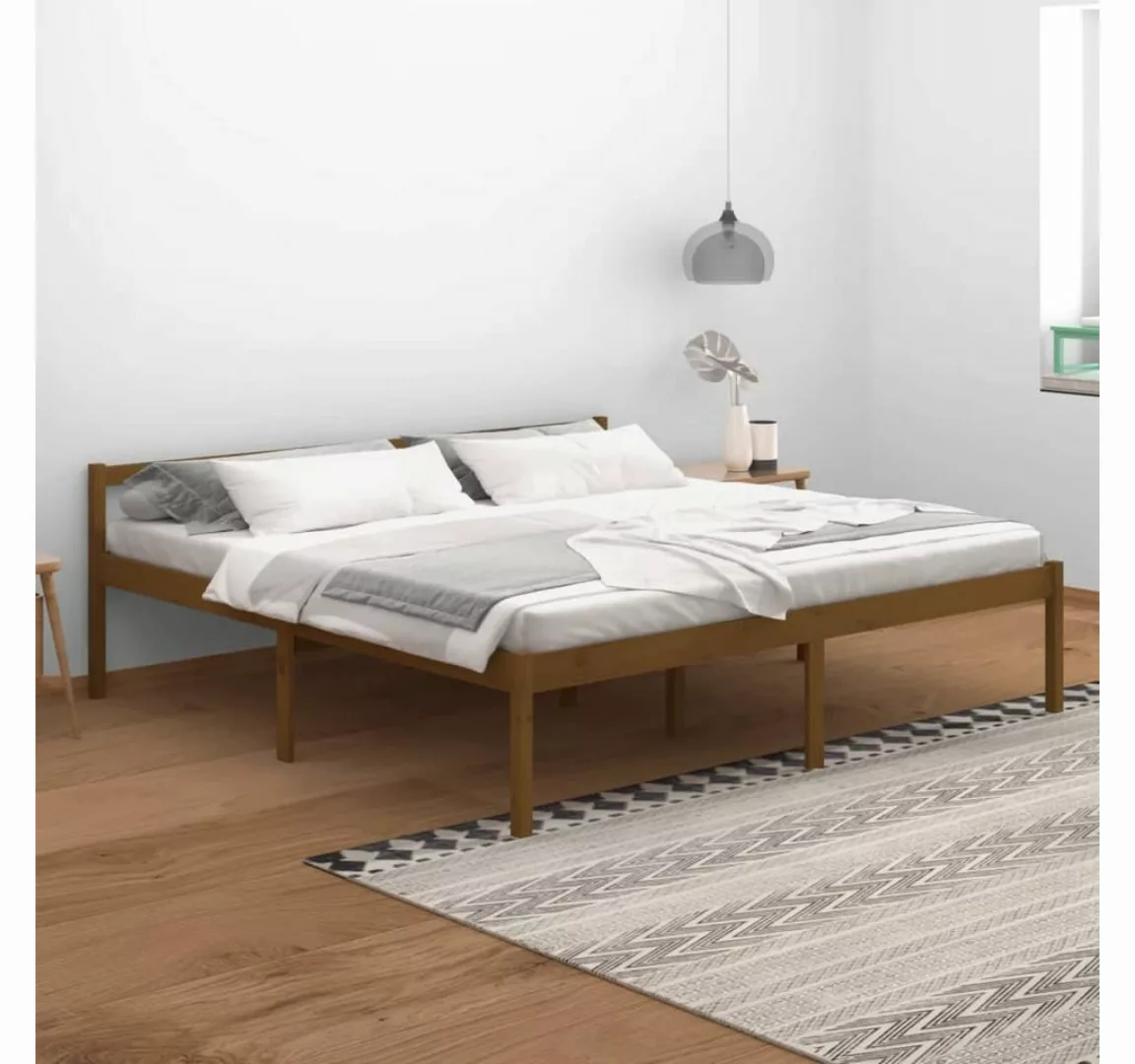furnicato Bett Seniorenbett Honigbraun 200x200 cm Massivholz Kiefer günstig online kaufen